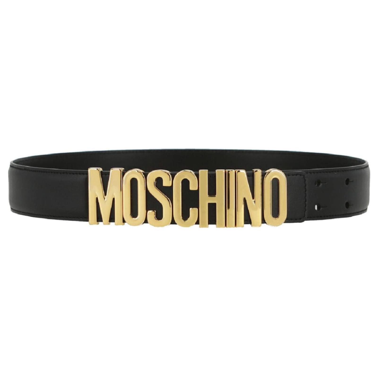 Moschino Leather Logo Belt Black ref 