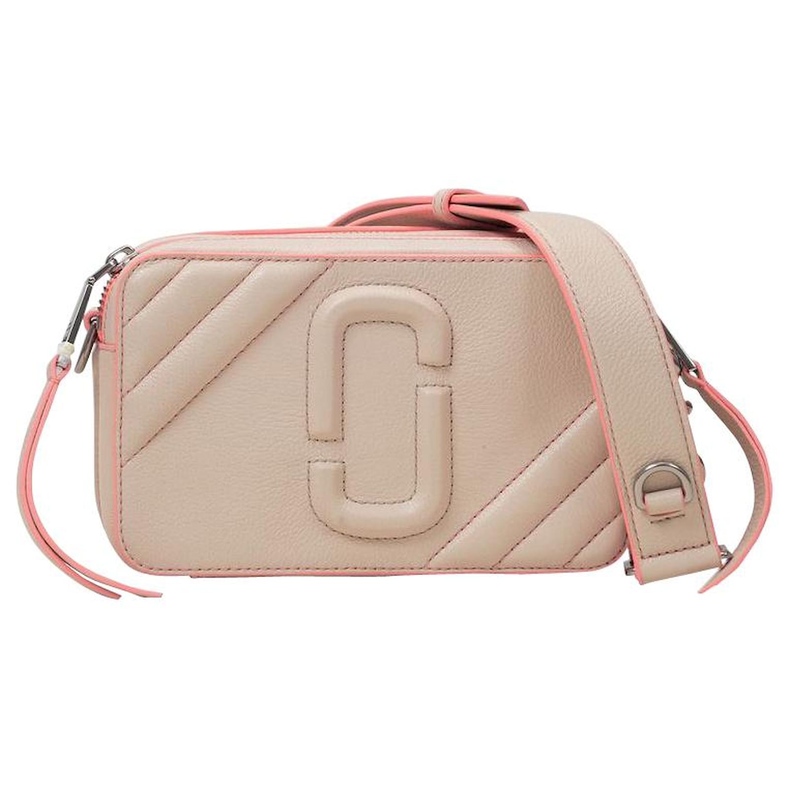 The Marc Jacobs Softshot 21 Pearlized Pink Grain Calf Leather Convertible  Crossbody Bag with COA