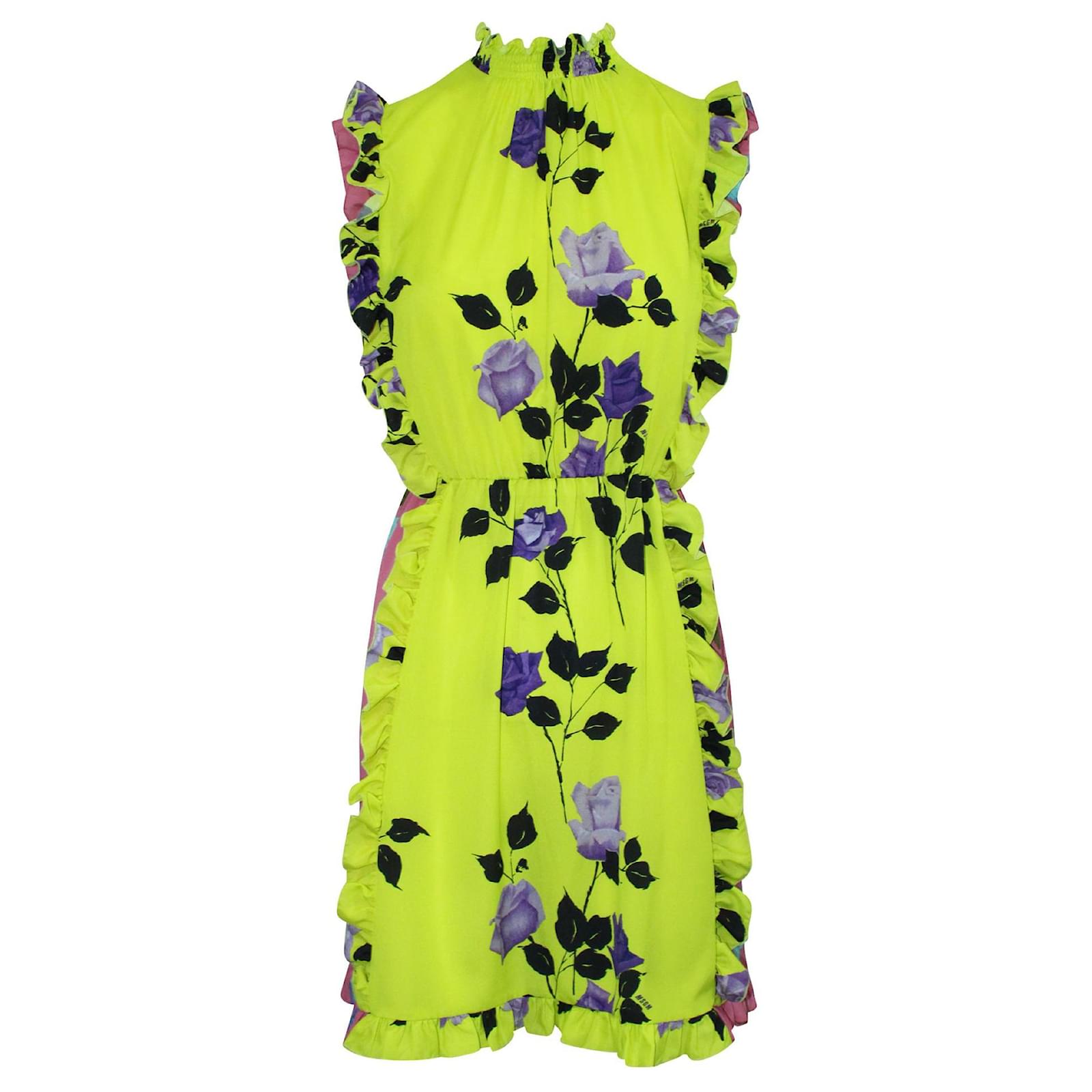 ruffled printed dress
