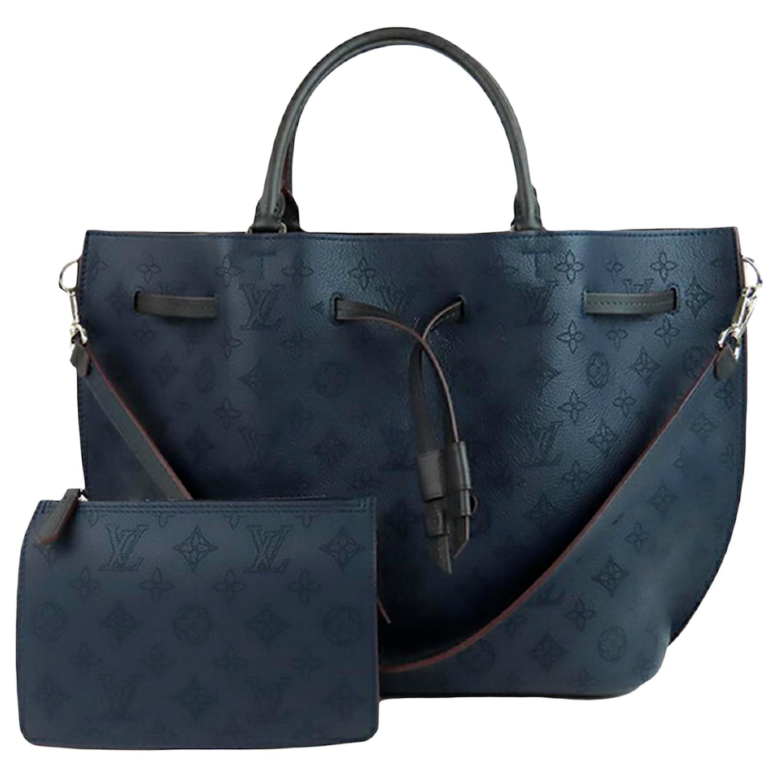 Louis Vuitton Blue Mahina Girolata Dark blue Leather Pony-style calfskin  ref.548973 - Joli Closet