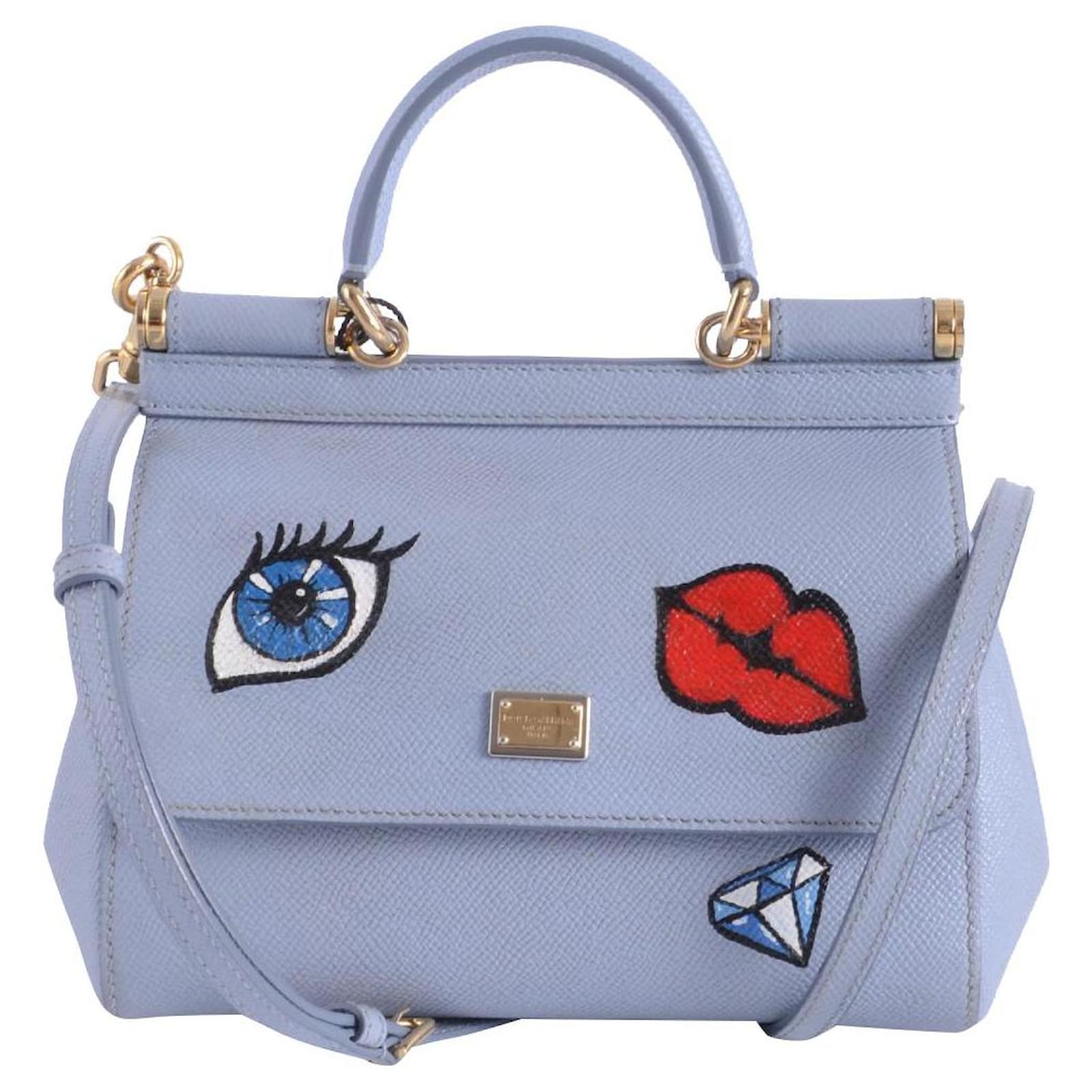 Small Sicily Bag Dolce & Gabbana Light blue Leather ref.549381 - Joli Closet