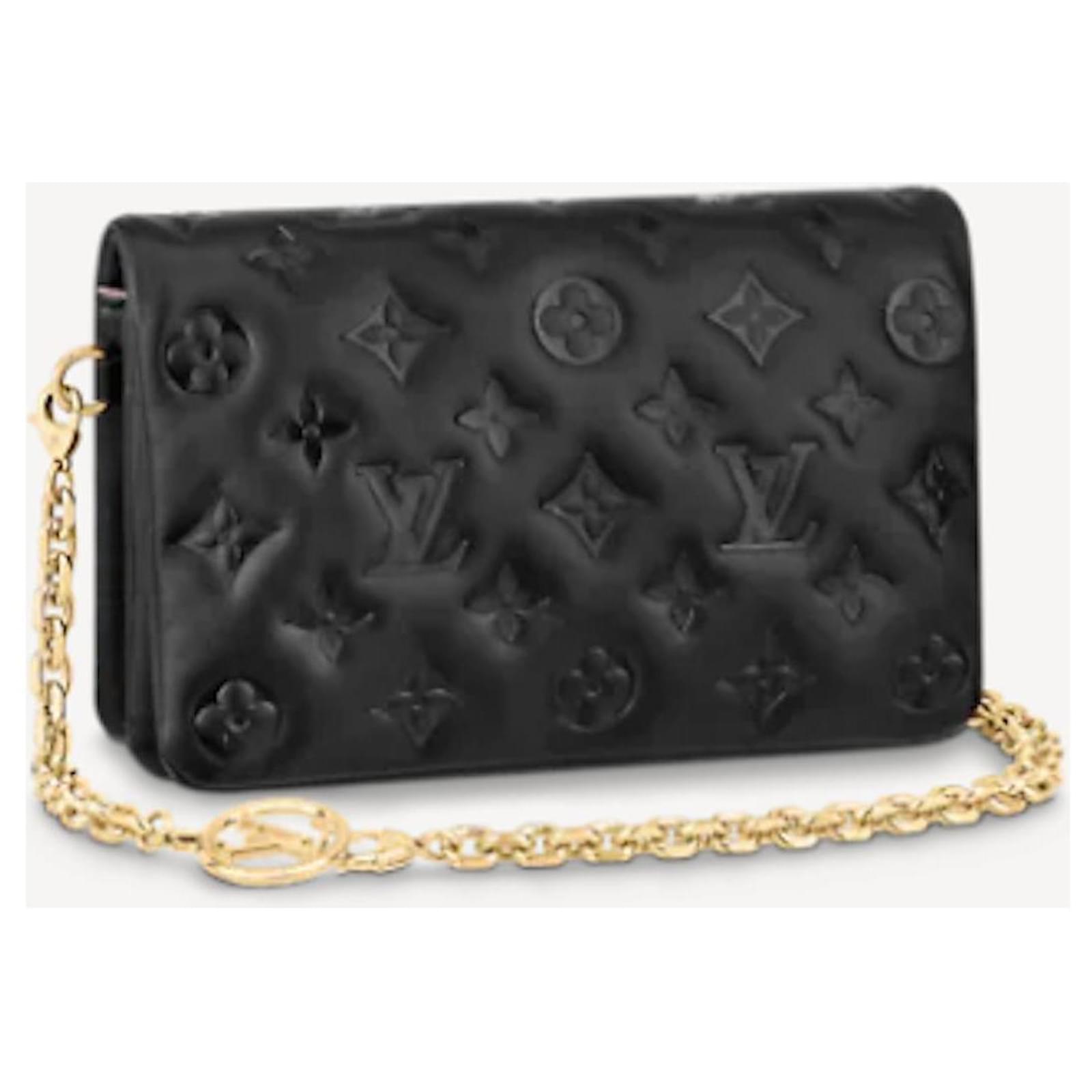 Louis Vuitton Black Monogram Vernis Cherrywood Wallet On Chain
