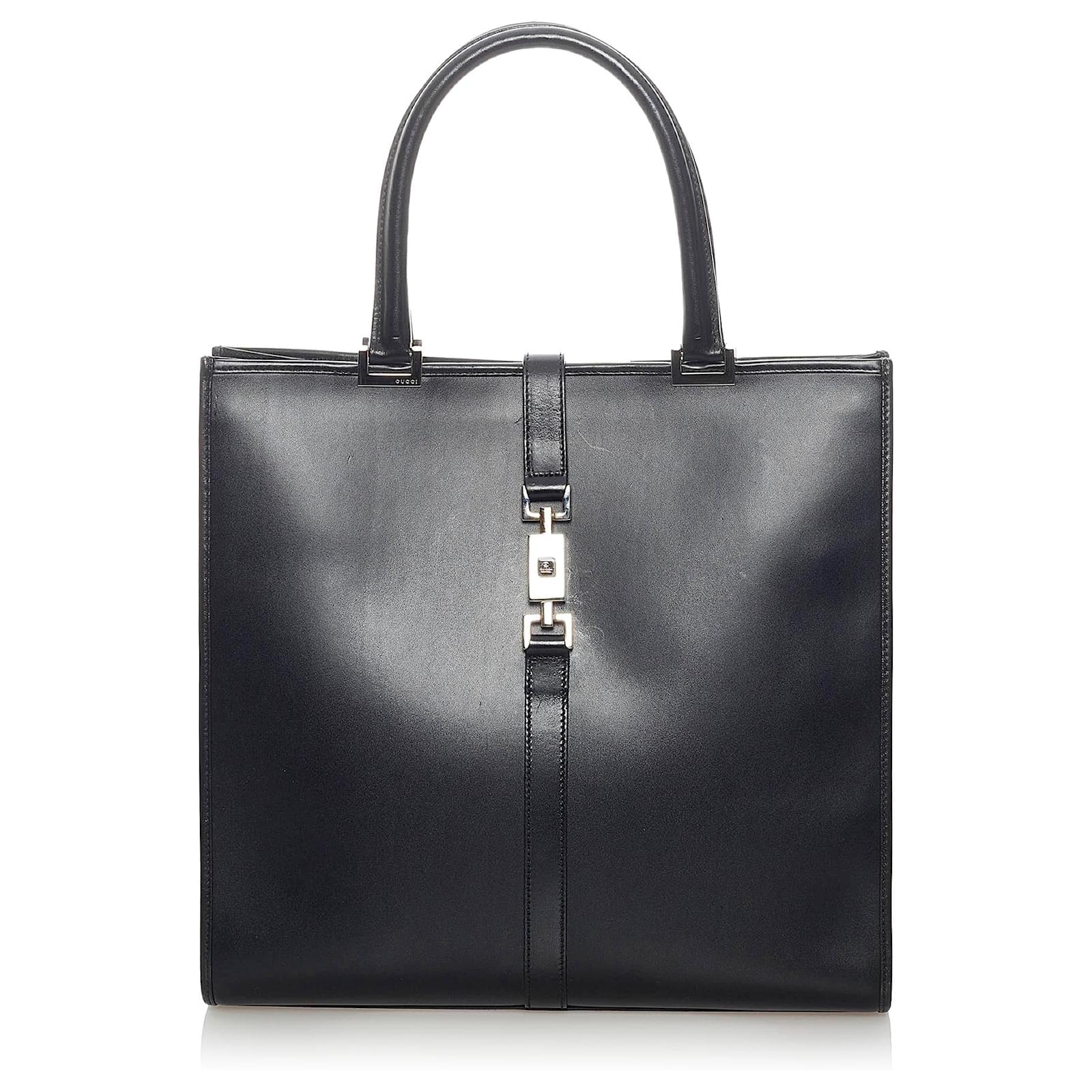 Gucci Black Jackie Leather Tote Pony-style calfskin ref.549949 - Joli ...