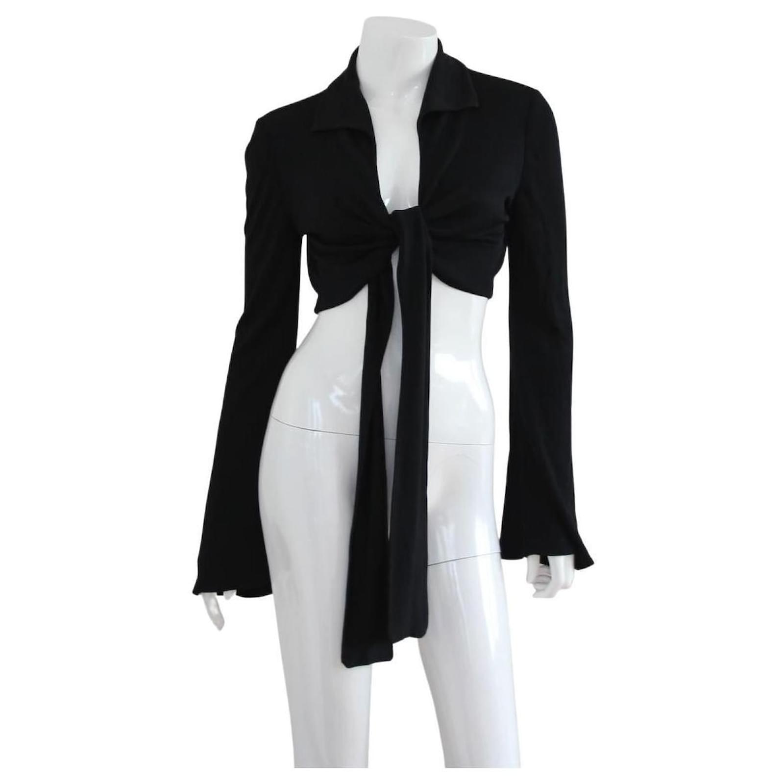 gucci 2003 Black Cropped Wrap Jacket by Tom Ford Viscose  - Joli  Closet