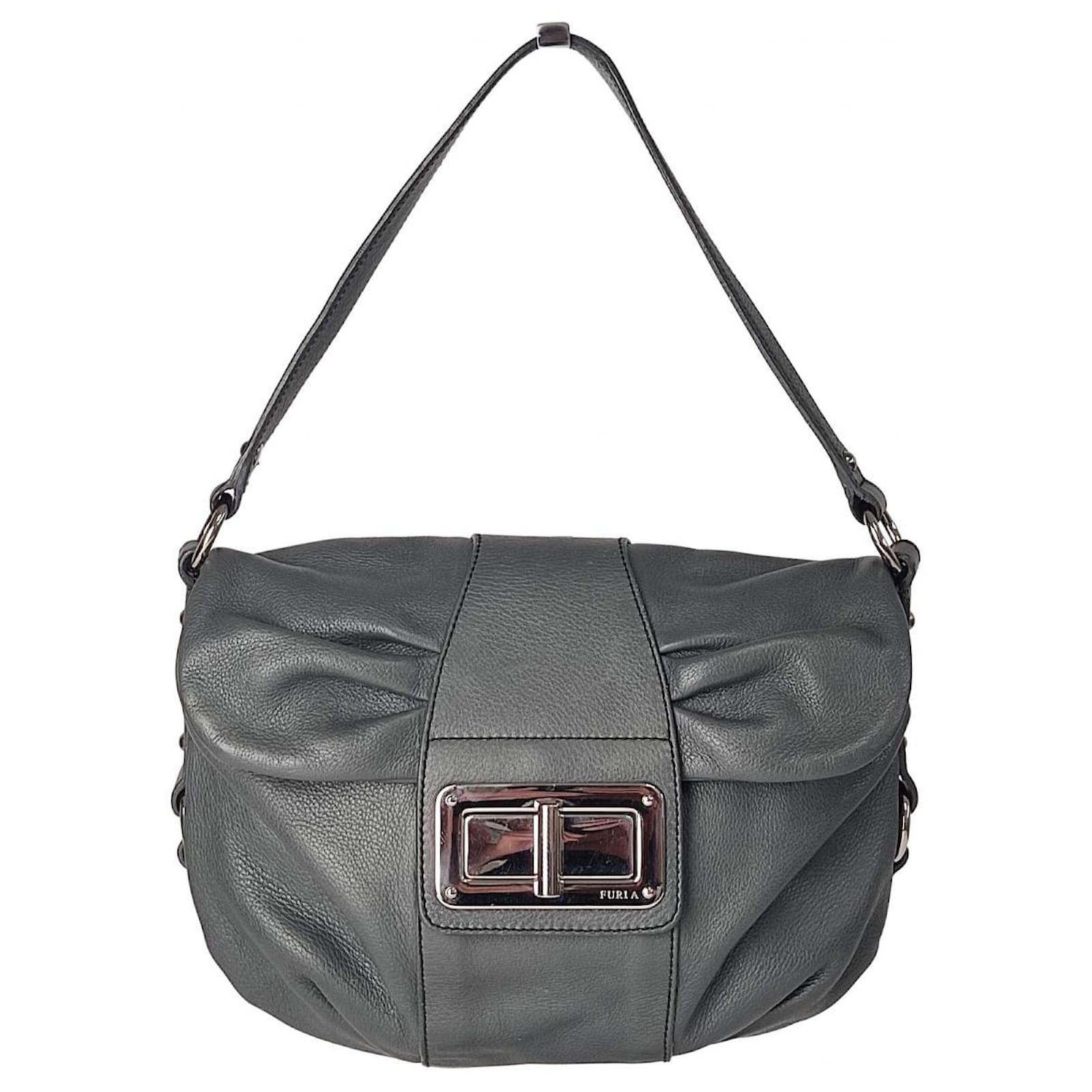 Furla gray cheap leather bag