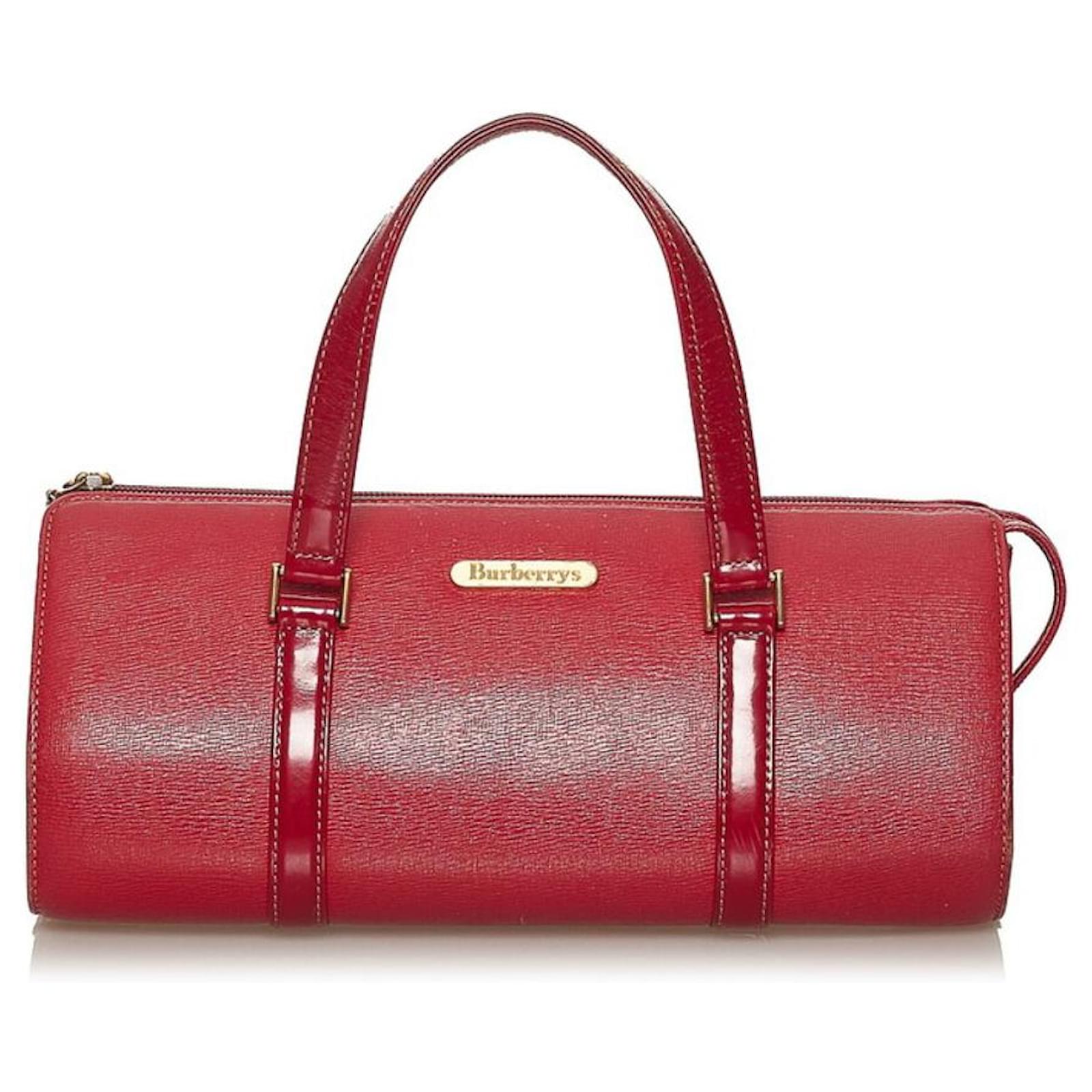 Burberry red 2024 leather handbag