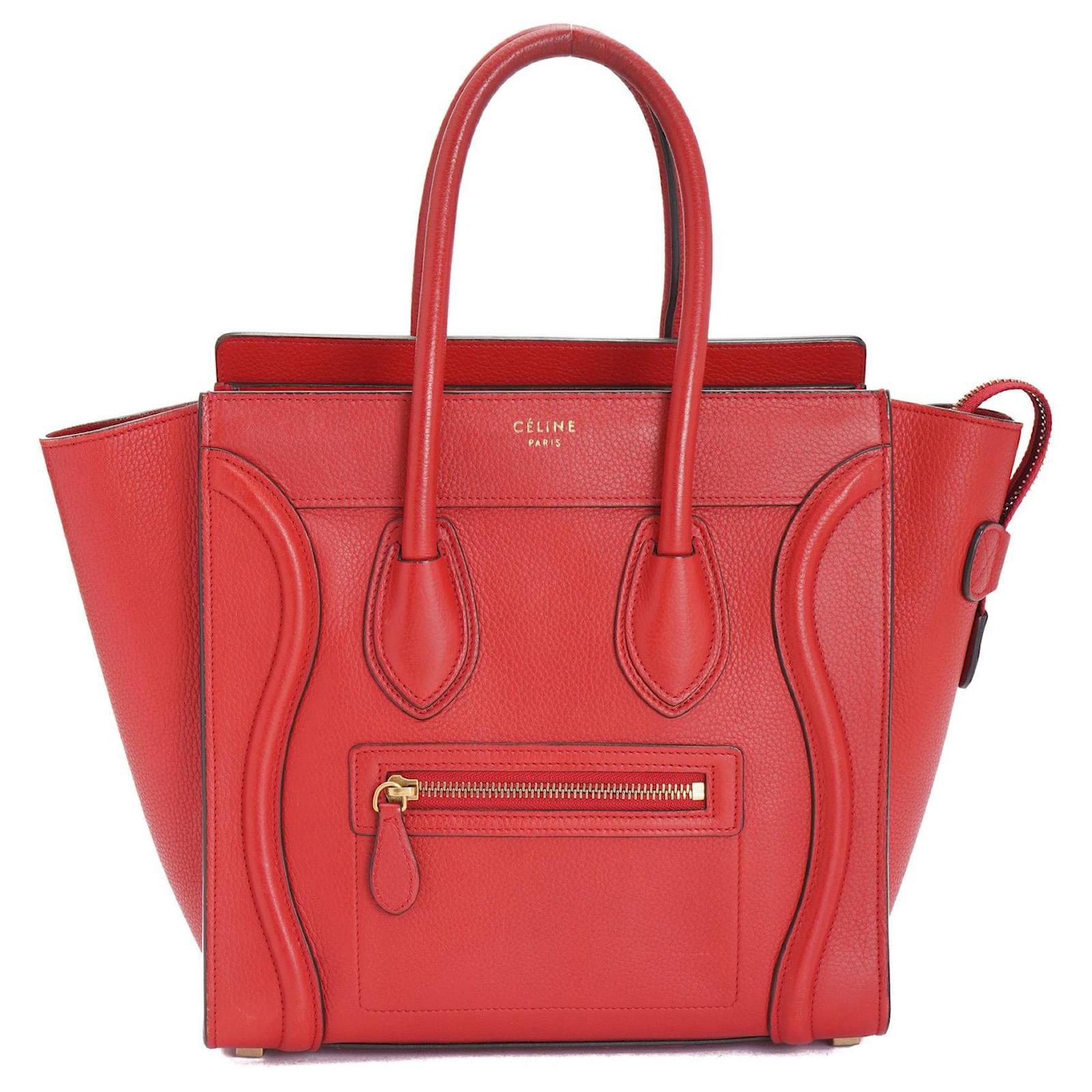 Céline Celine Micro Luggage Red Leather ref.551472 - Joli Closet