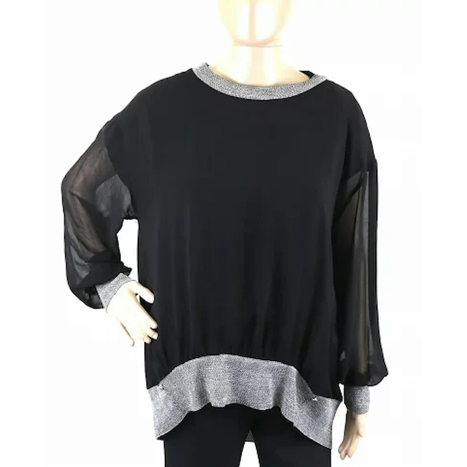 Chanel Tops Black Grey Cotton ref.551878 - Joli Closet