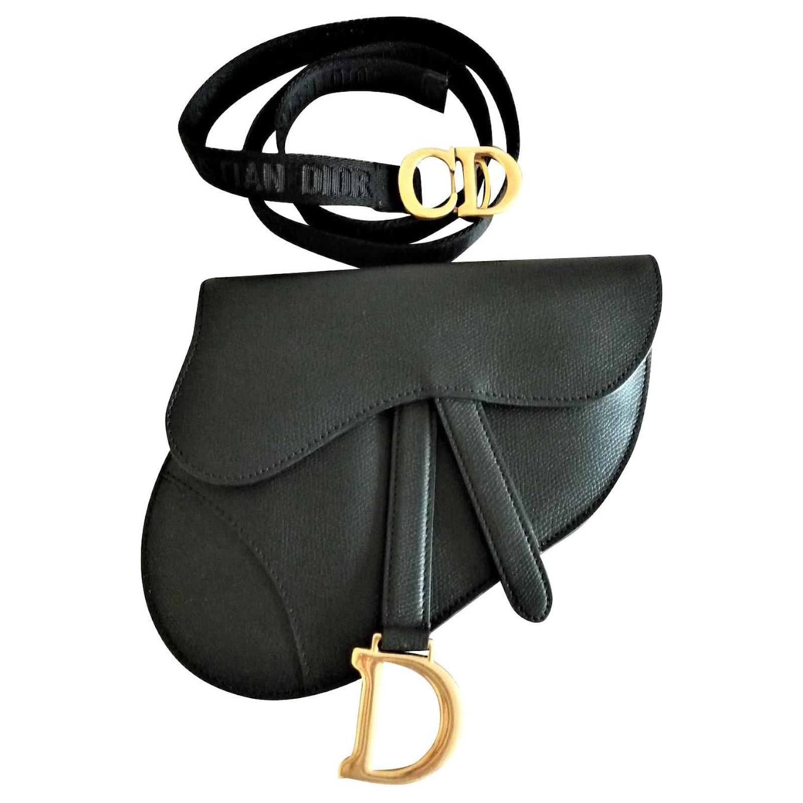 DIOR Saddle belt bag Black Leather ref.552234 - Joli Closet