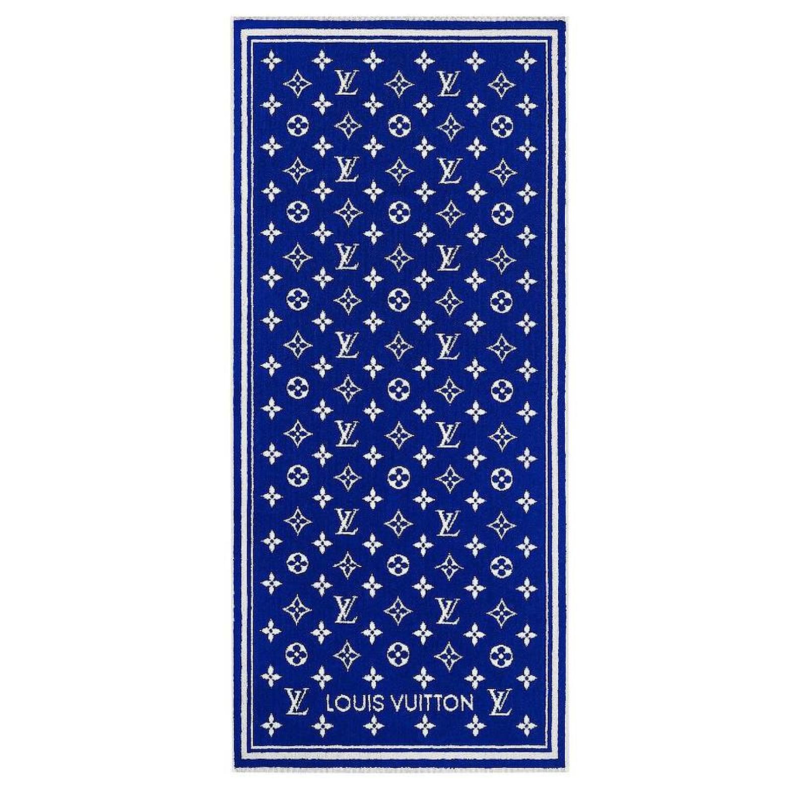 Louis Vuitton Beach Bath Towel Blanket Leopard Blue 87×142cm