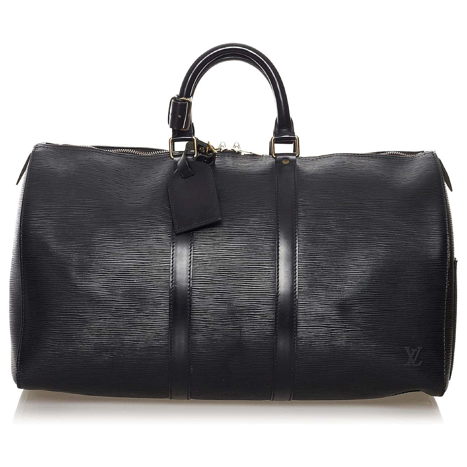 Louis Vuitton, Bags, Brand New Louis Vuitton Black Epi Keepall 45