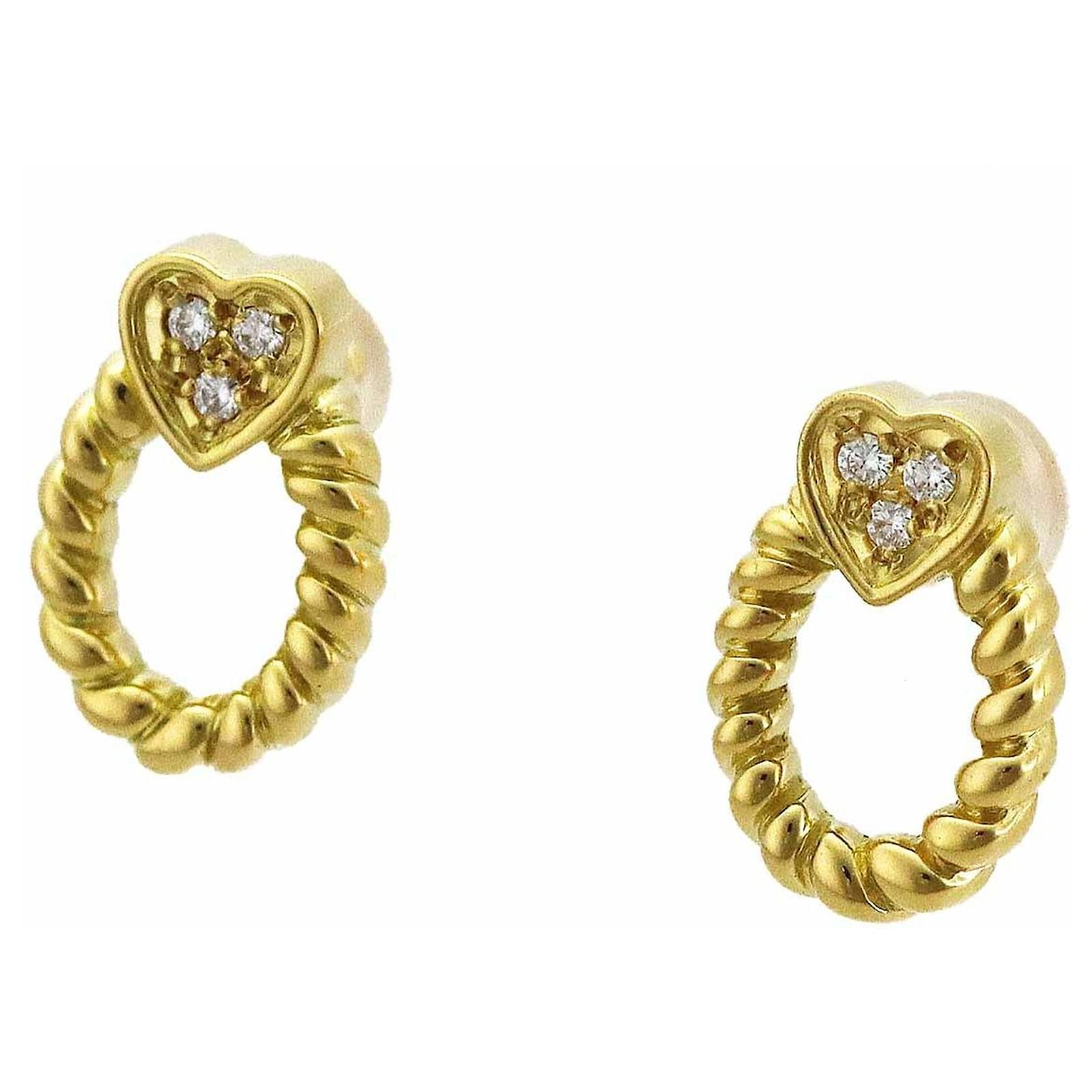 Christian Dior Earrings Yellow gold Diamond ref.552536 Joli Closet
