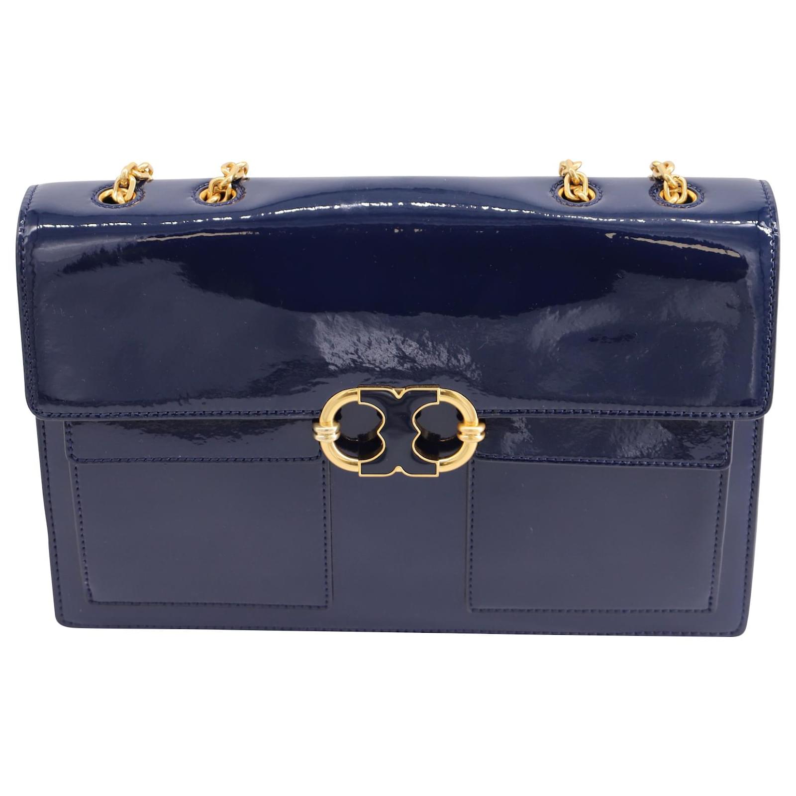 Tory Burch Gemini Link Crossbody Bag in Royal Blue Leather ref.553342 Joli Closet