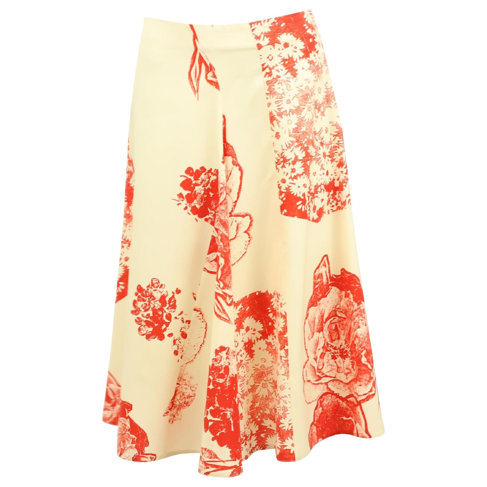 【送料&関税込】Stella Mccartney Floral Printed Midi Skirt STELLA MCCARTNEY Floral-Print Silk Midi Skirt | endource