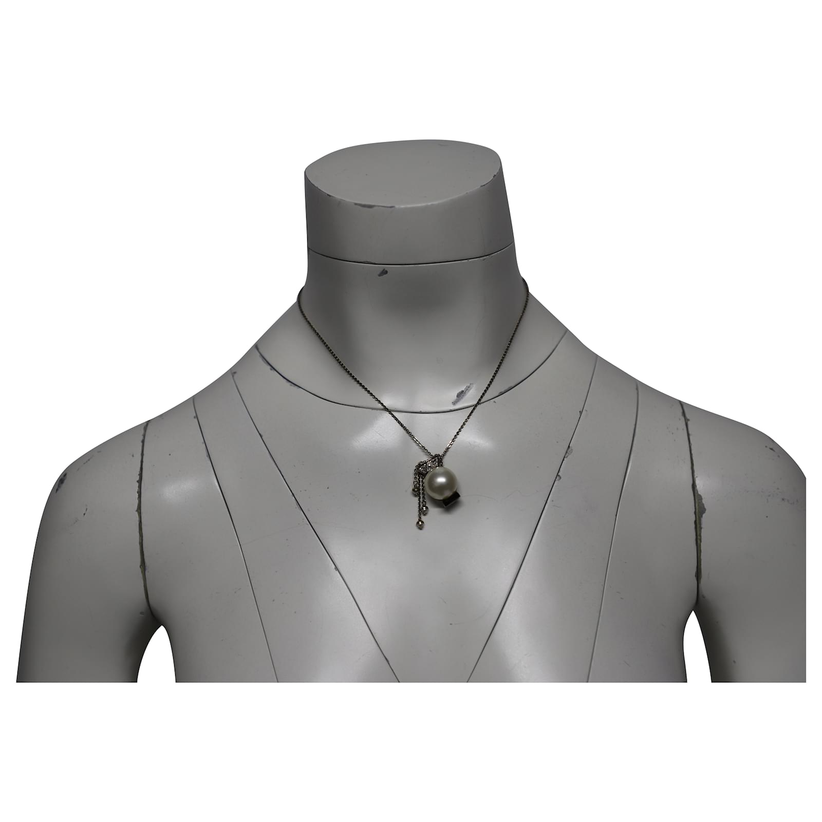 Pieces - Collier chaîne orné de perles - Doré
