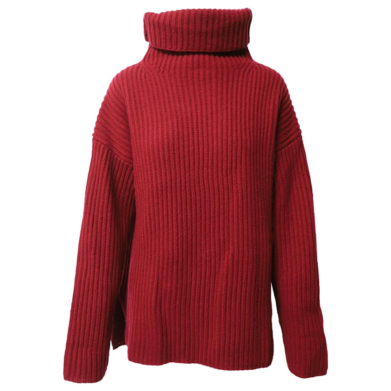 Joseph Oversized Turtleneck Jumper in Red Wool Laine ref.553413 Joli Closet