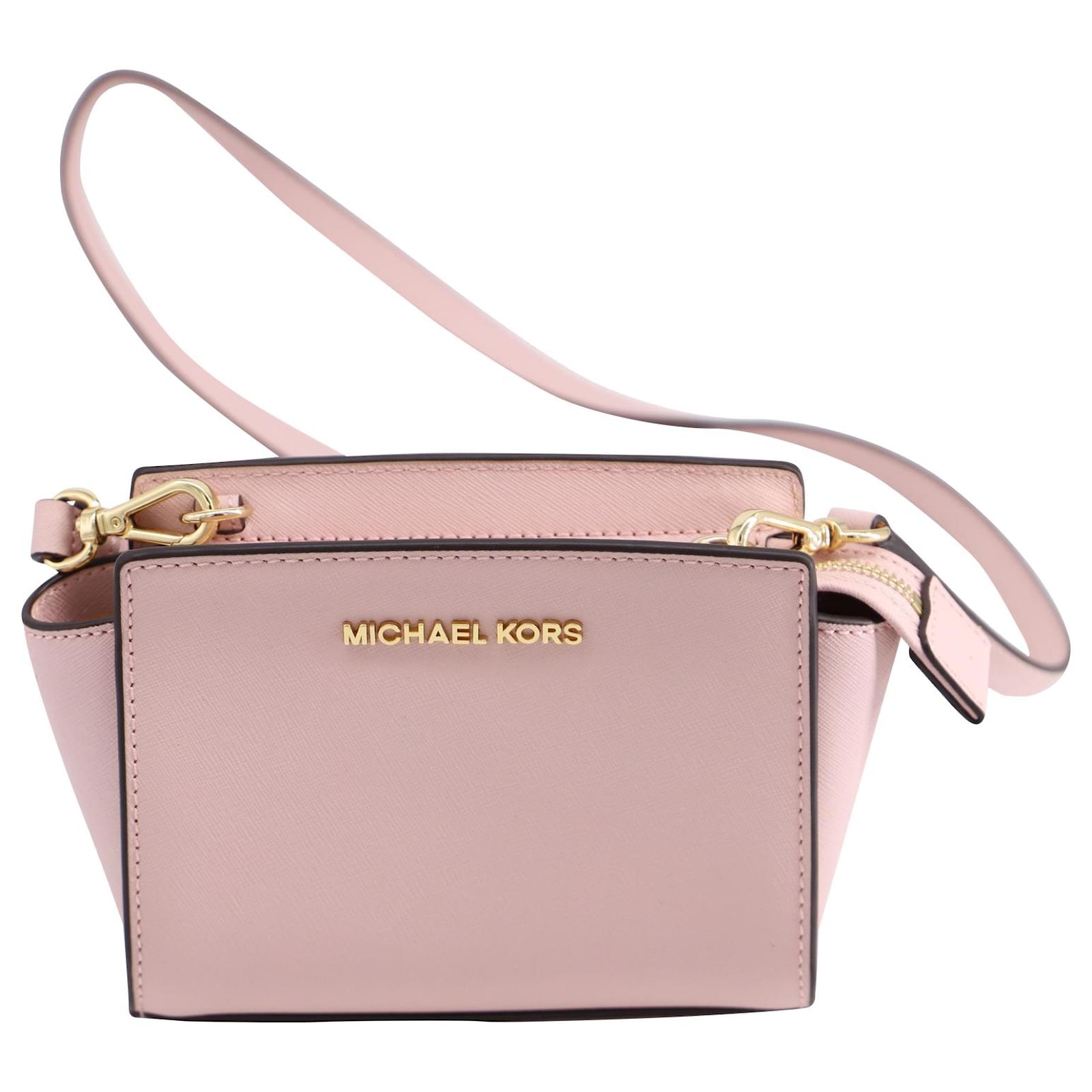 Michael Kors Selma Messenger Bag in Pastel Pink Leather  - Joli  Closet
