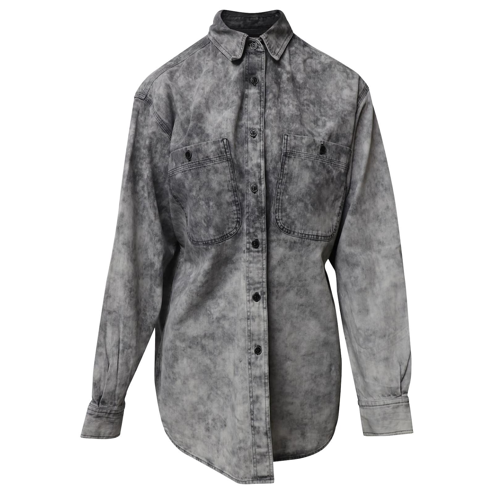 Isabel Marant Camisa vaquera Lynton de algodón gris