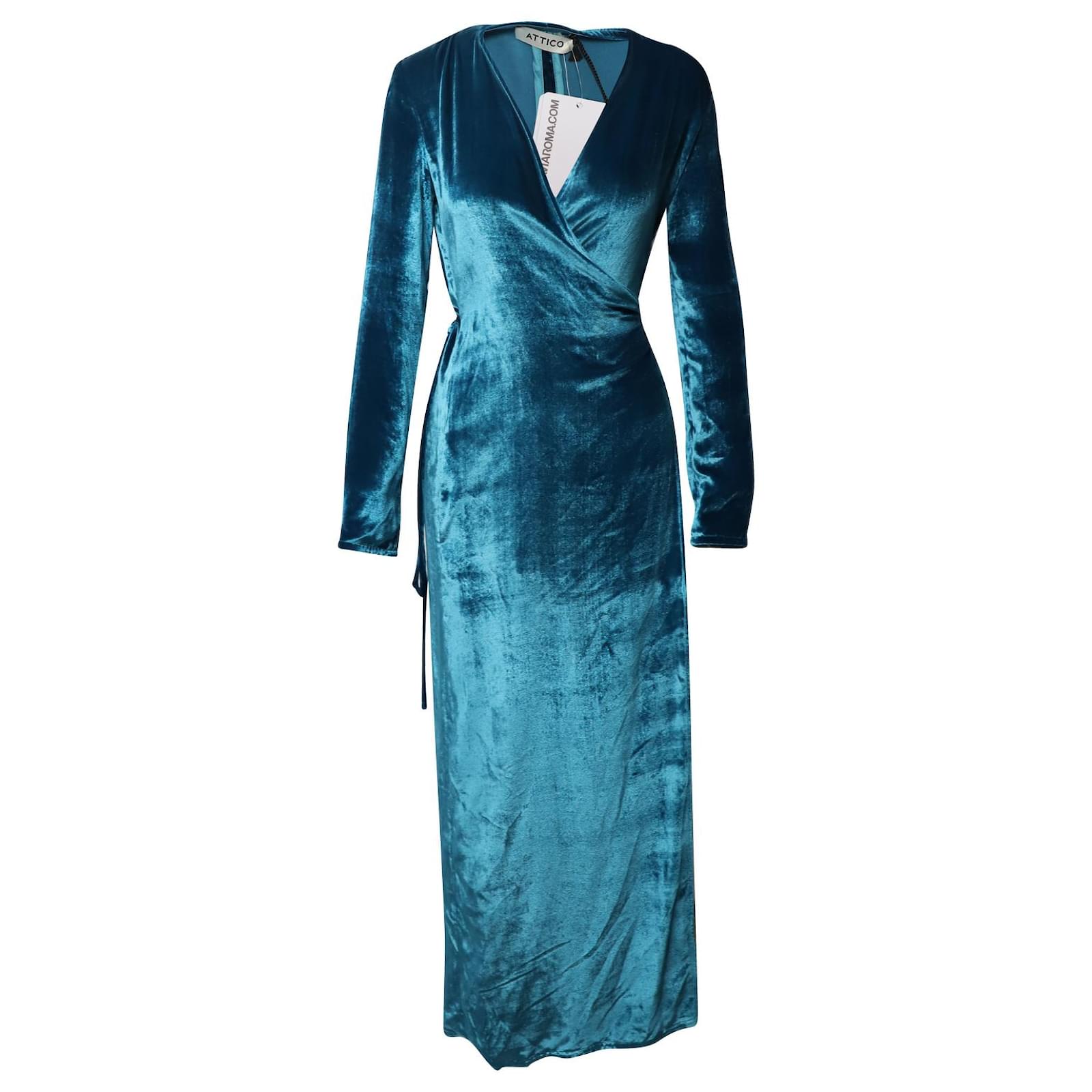 attico blue velvet dress Velvet mini dress Attico Blue size 38 IT in Velvet