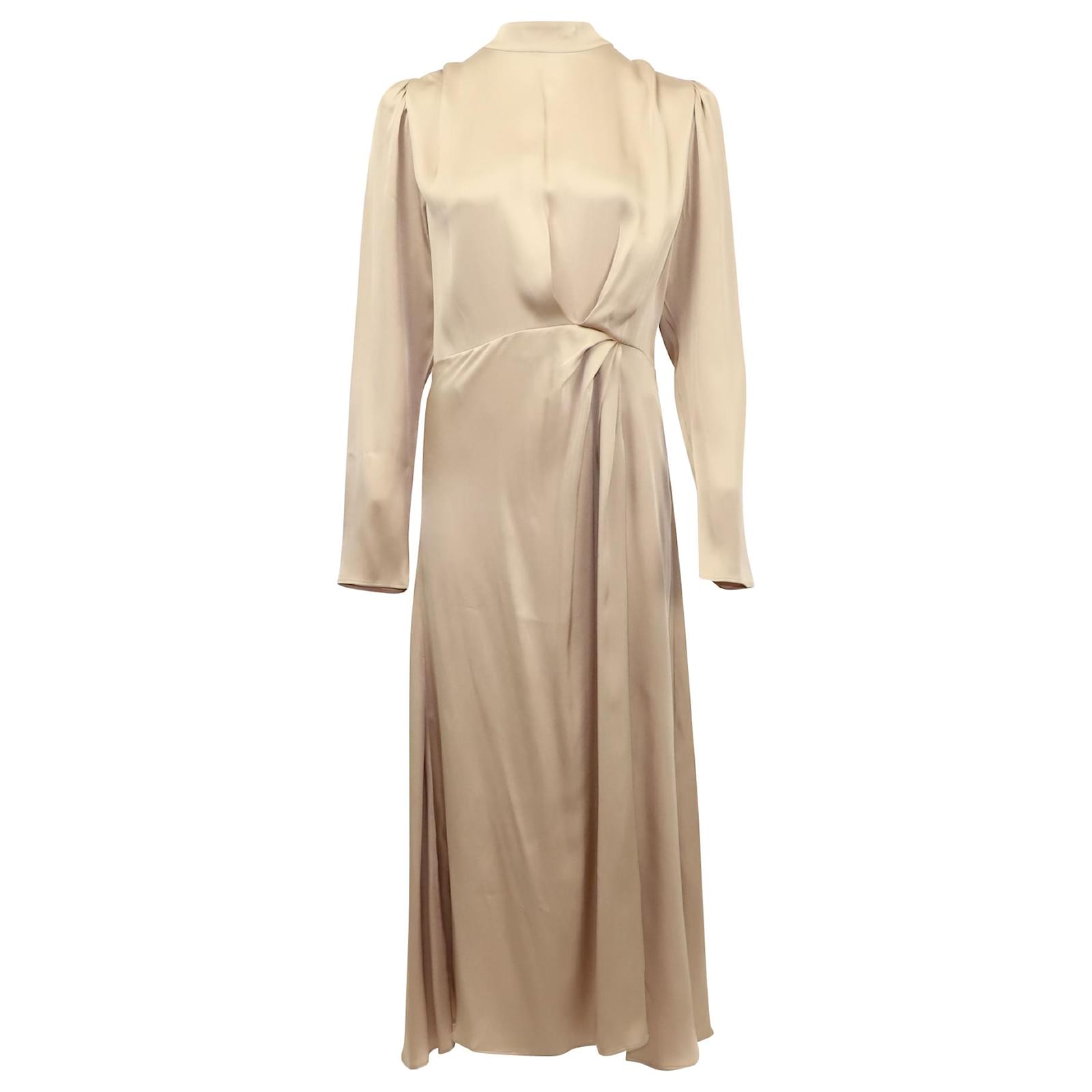 Anine Bing Kim Open Back Dress in Nude Silk Flesh ref.553711