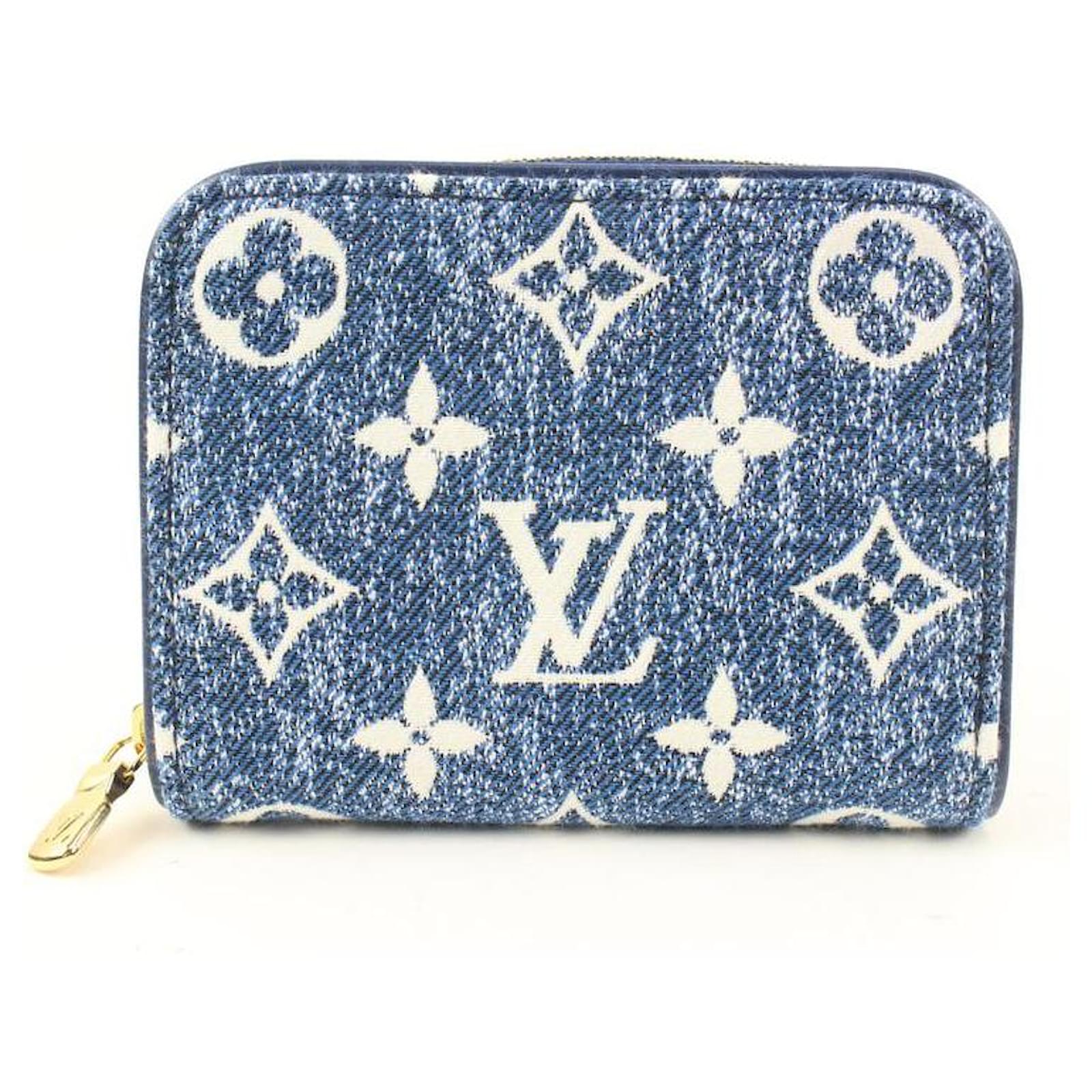 Louis Vuitton Blue Monogram Denim Zippy Coin Wallet Compact Zip