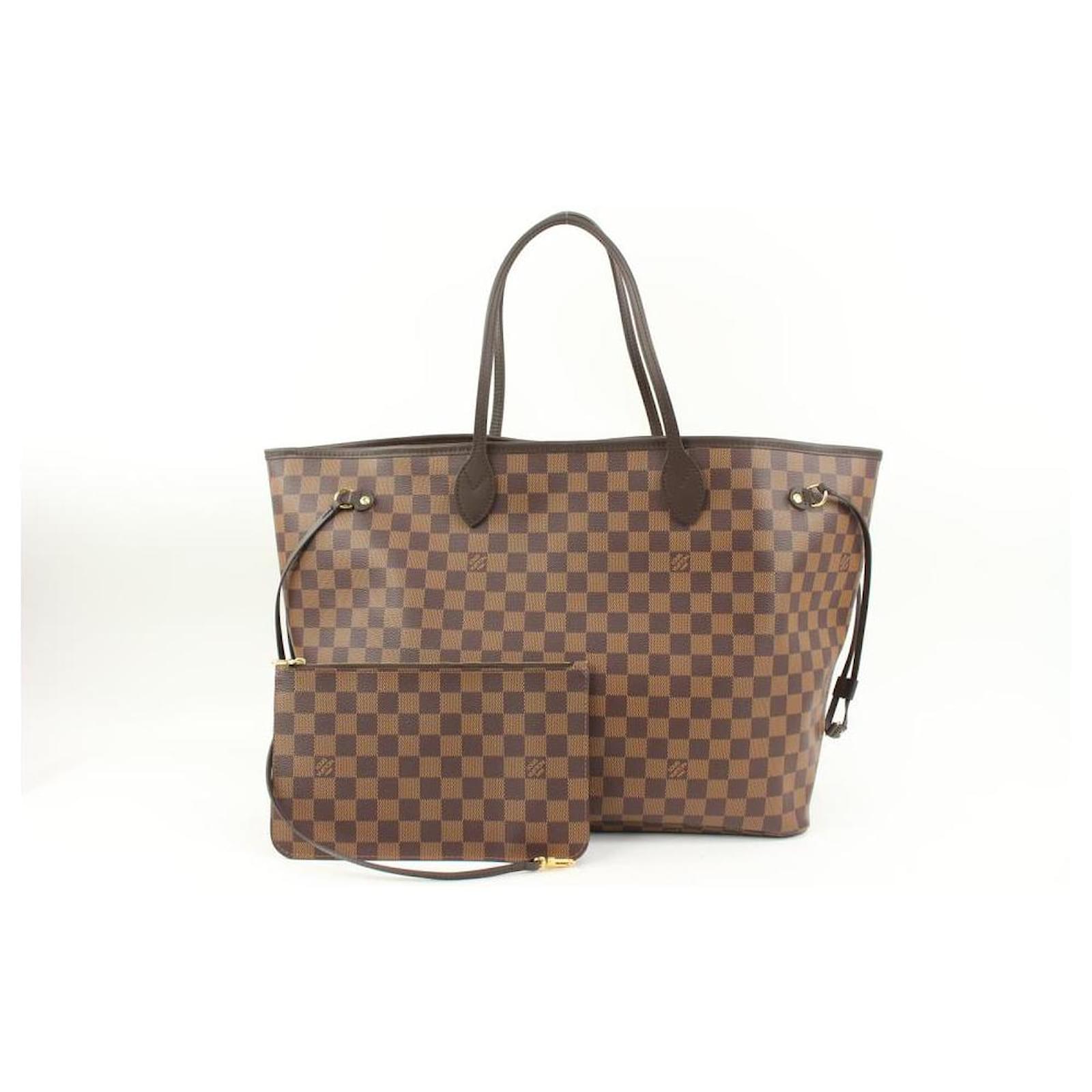 Louis Vuitton Large Damier Ebene Neverfull GM Tote with Pouch