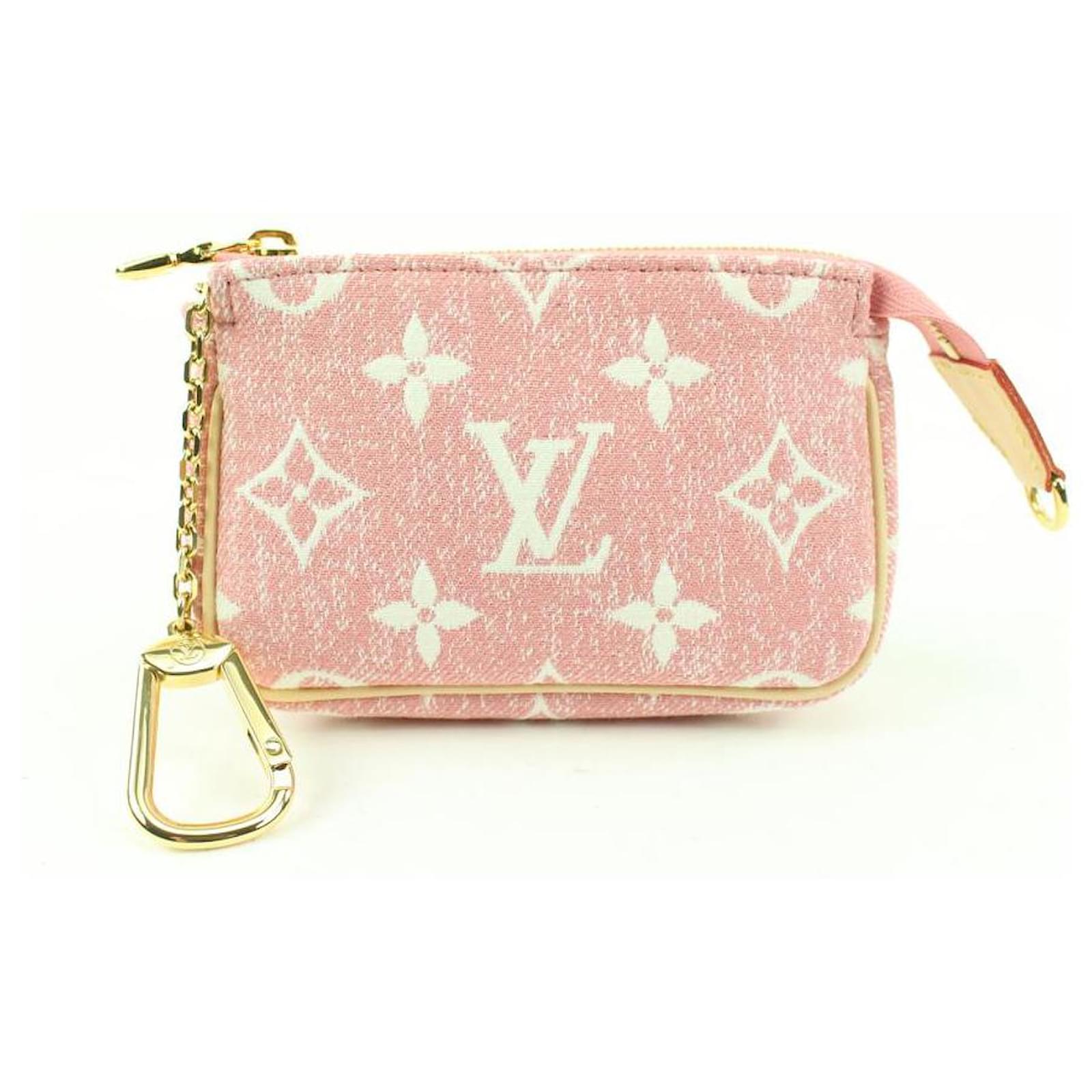 Louis Vuitton Pink Monogram Denim Rose Micro Pochette Accessories Pouch  Leather ref.554270 - Joli Closet