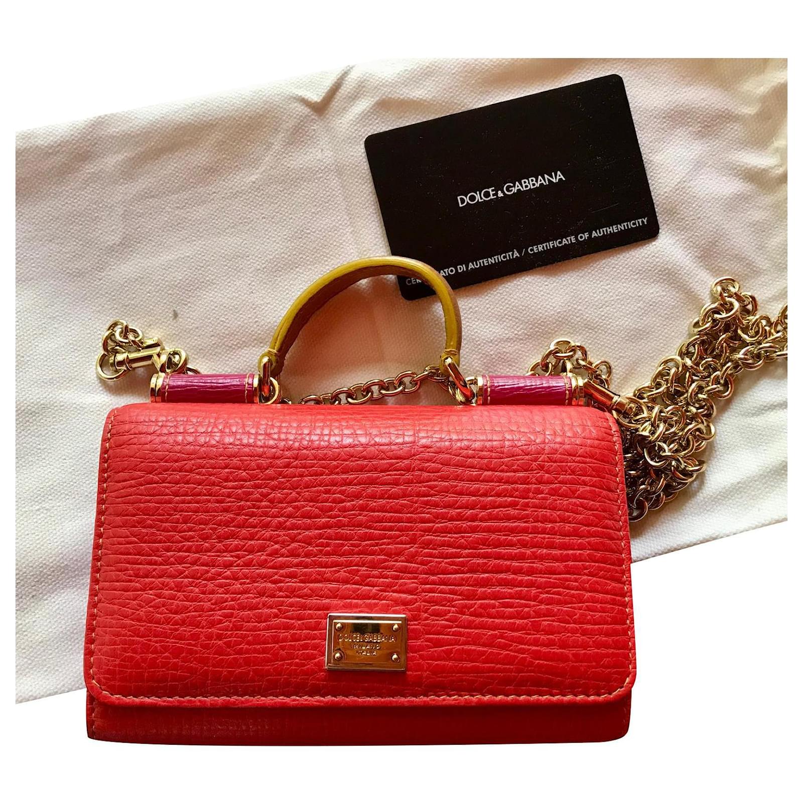 Dolce & Gabbana Dolce&Gabbana Sicily Von Bag Red Leather ref.555020 - Joli  Closet