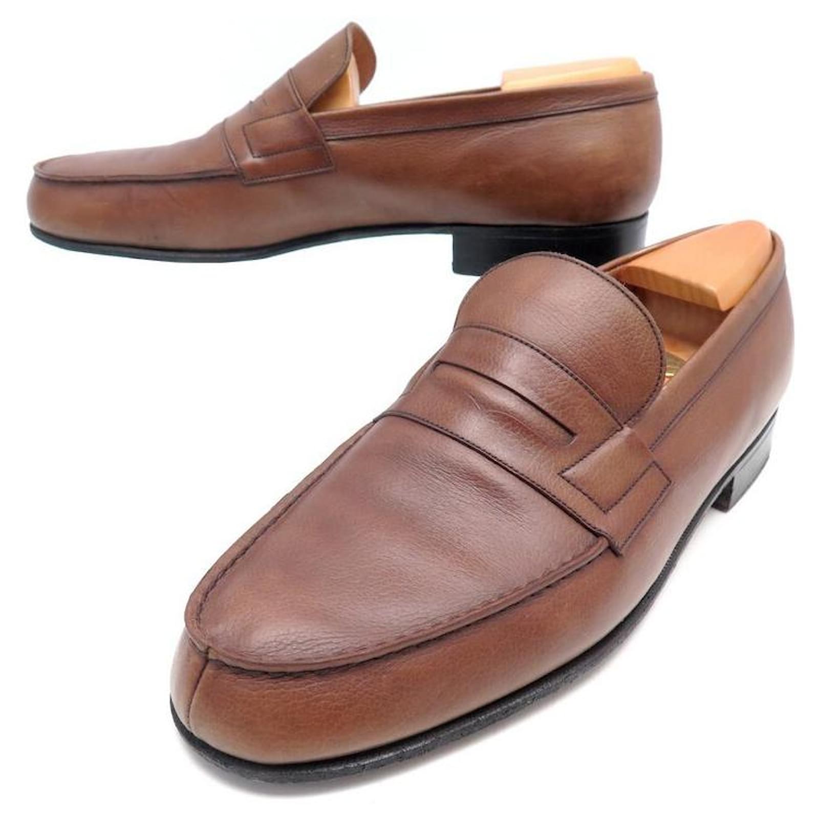 JM WESTON SHOES 180 Church´s Loafers 8.5b 42.5 BROWN LEATHER SHOES