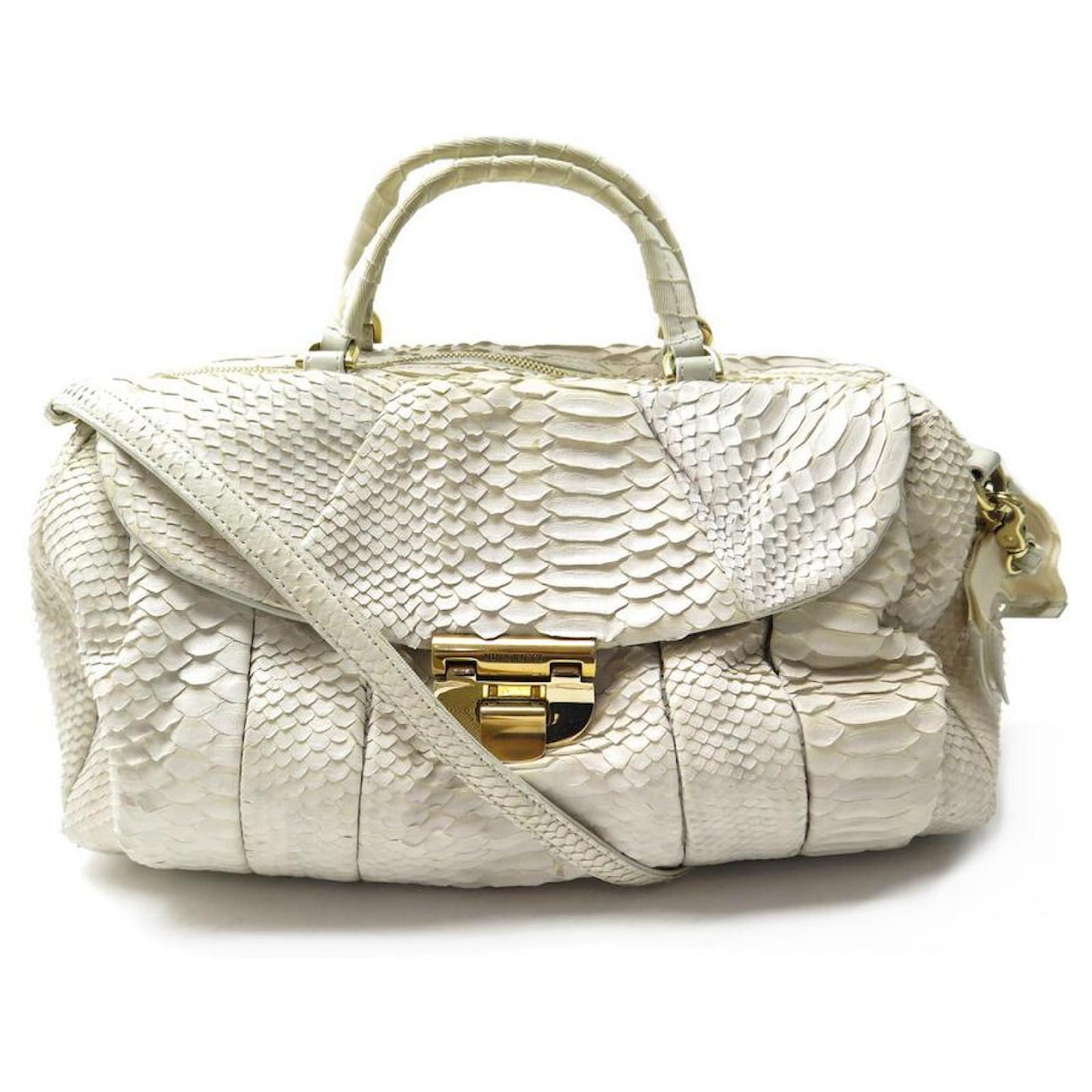 Cream Chloe Elsie Leather Satchel Bag