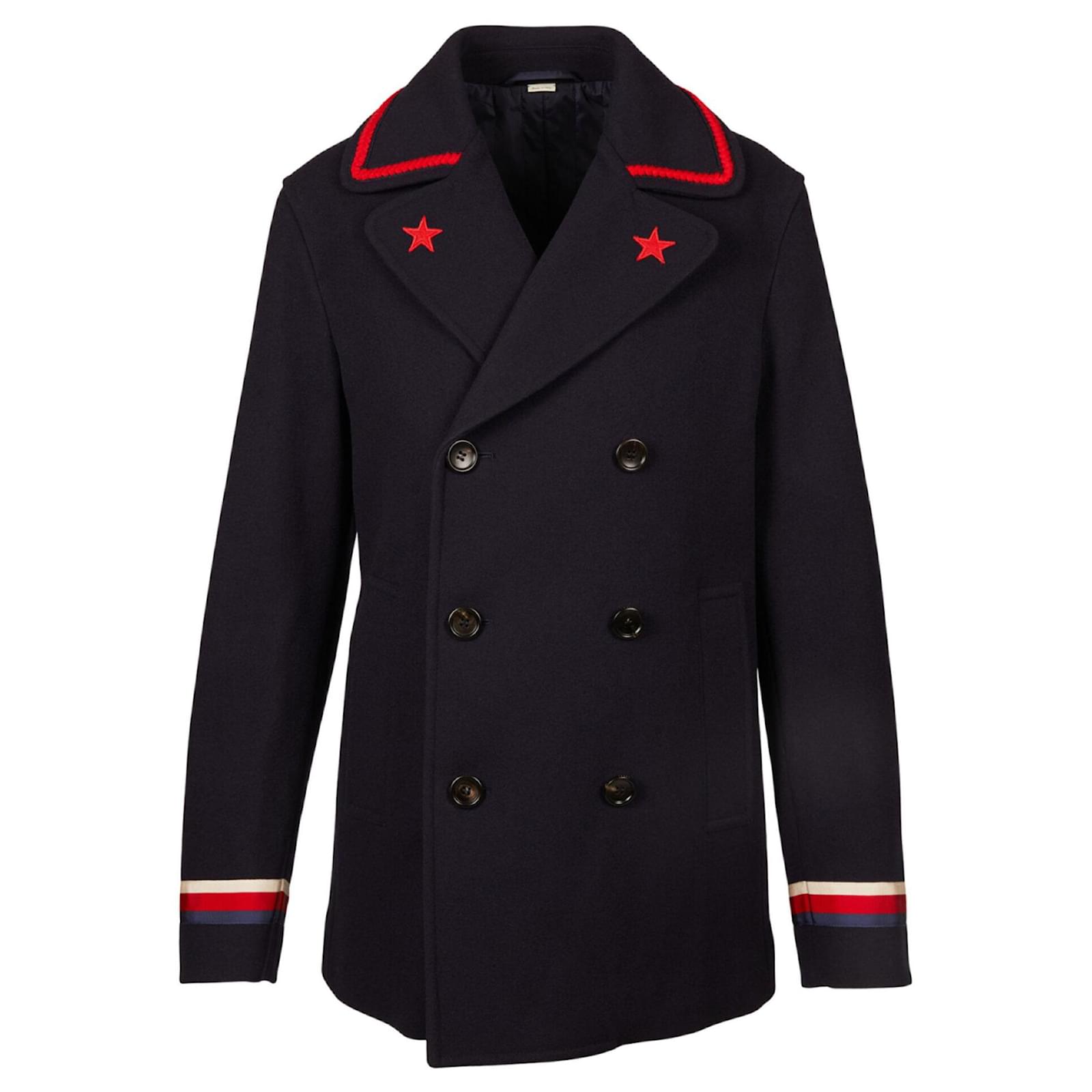Gucci double-breasted wool coat, Red