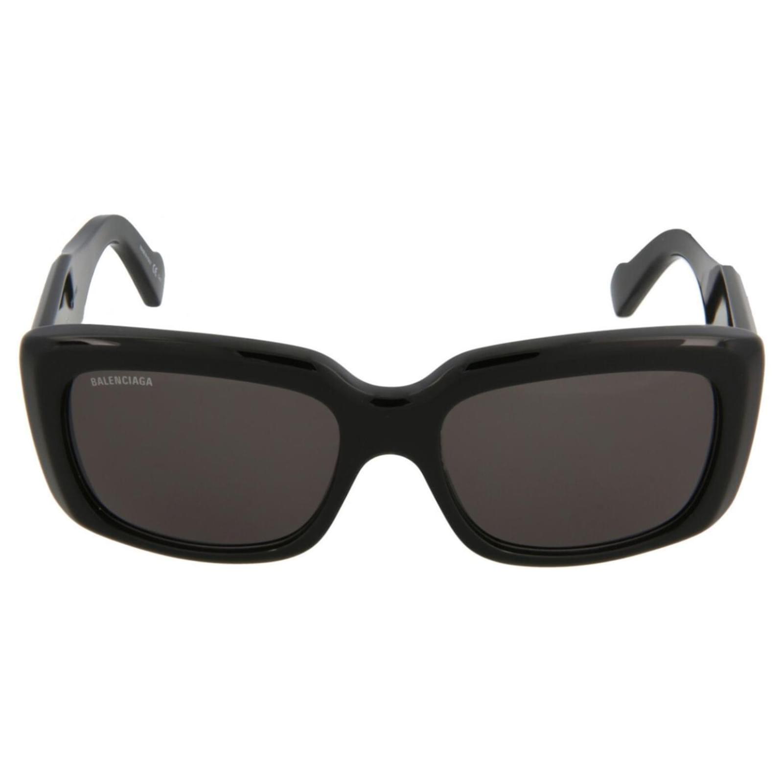 BALENCIAGA: Rectangular Frame sunglasses in acetate - Black