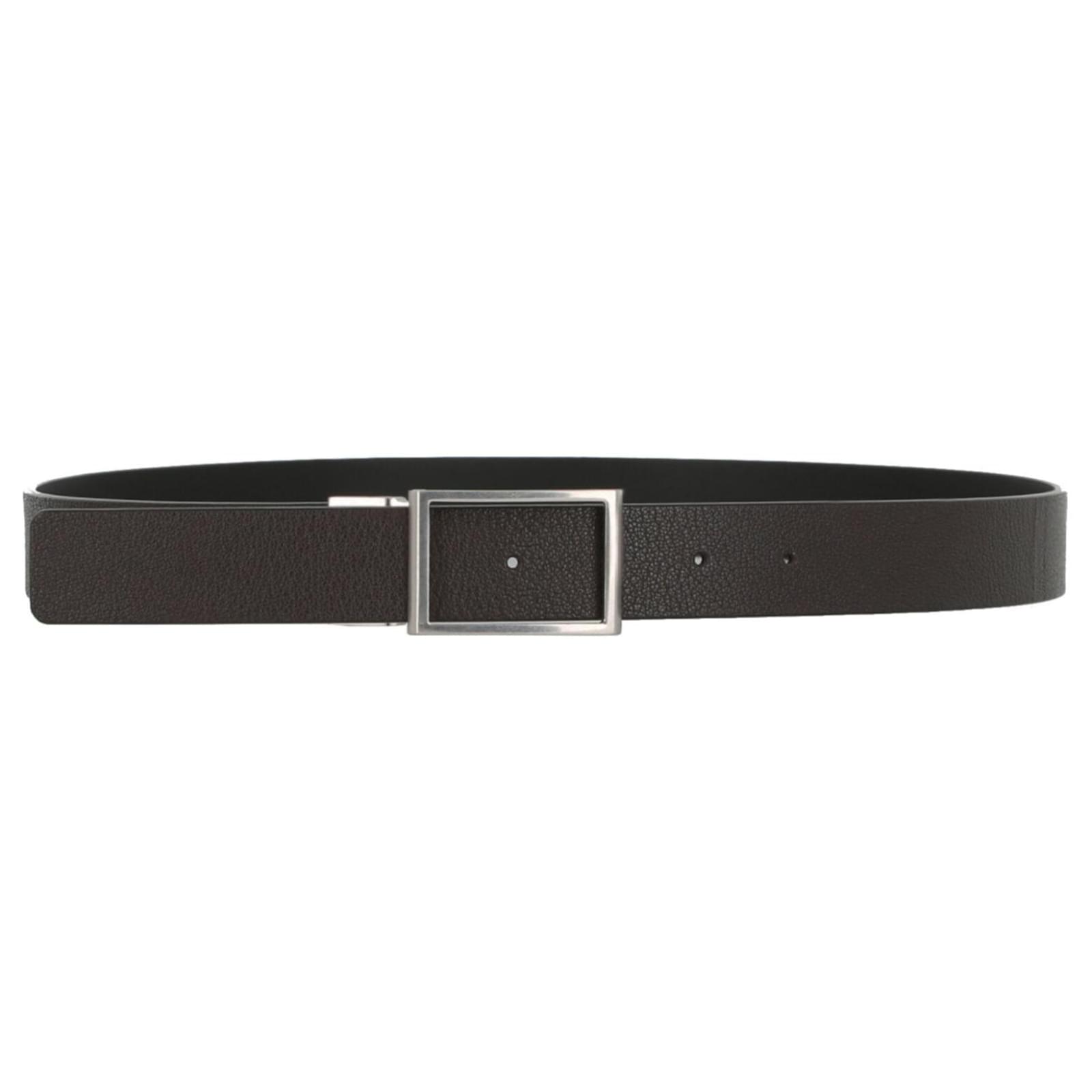 Brown Pebble Grain Leather Belt