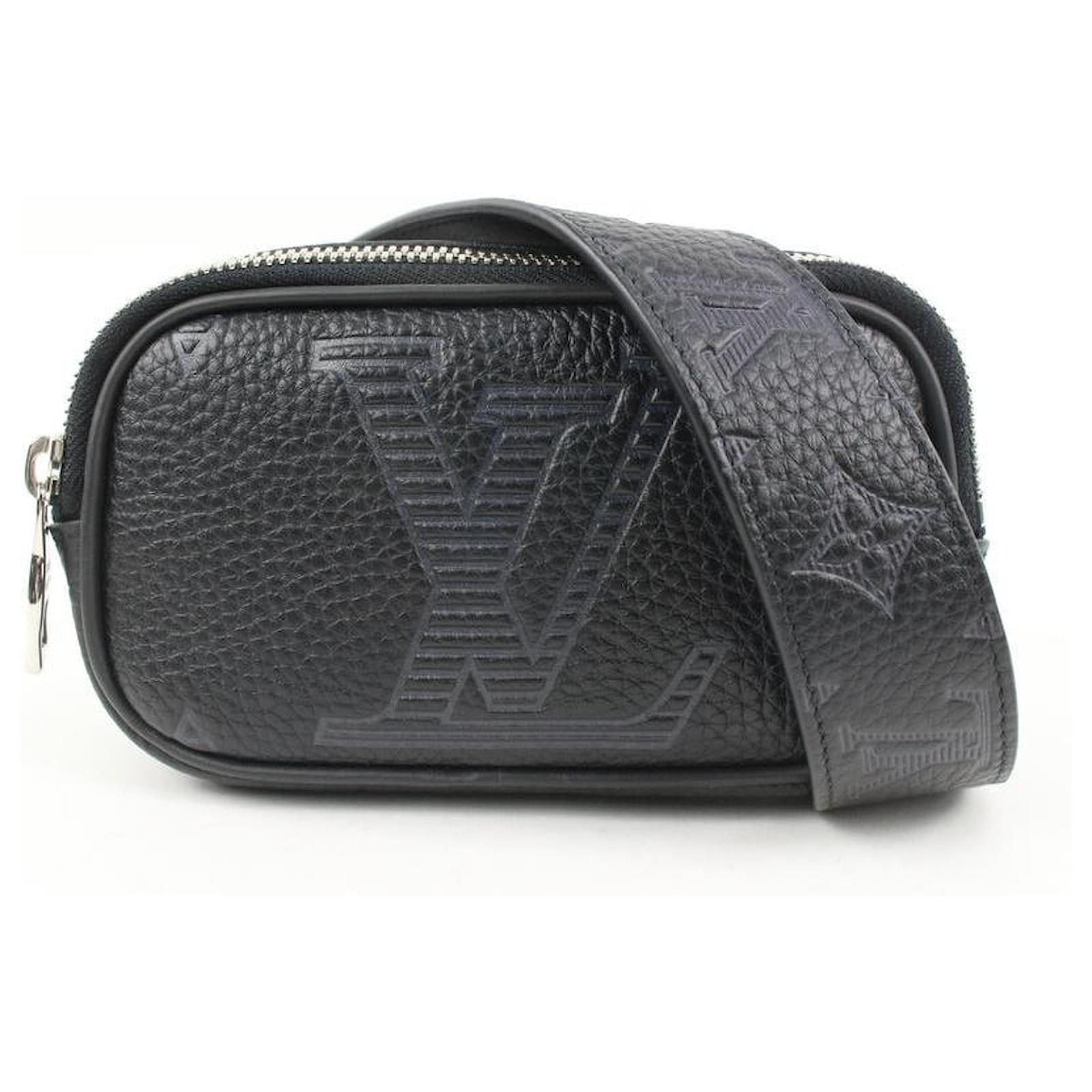 Louis Vuitton 95/38 Black Monogram Taurillon Leather Waist Pouch