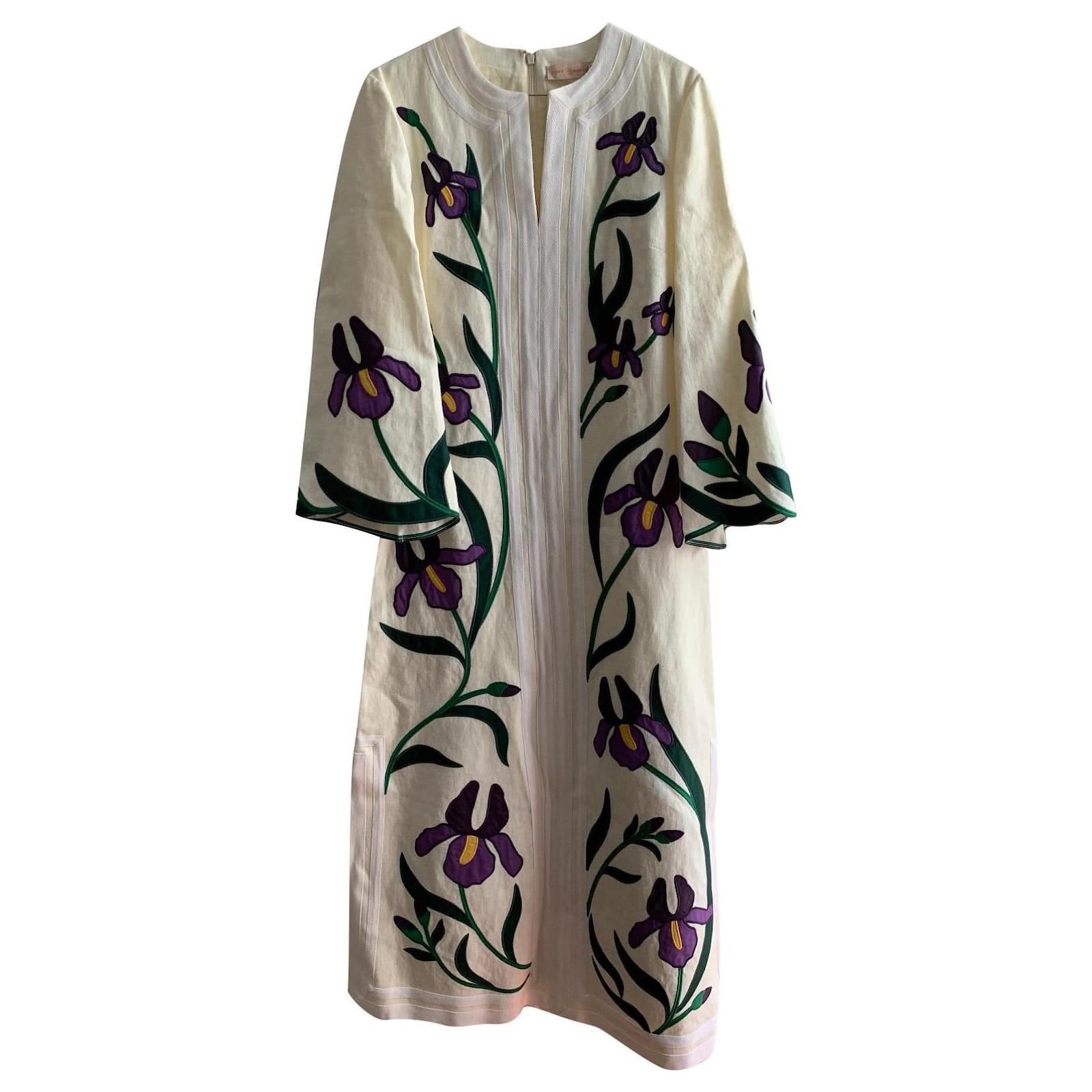 Tory Burch Iris caftan dress Multiple colors Linen  - Joli Closet