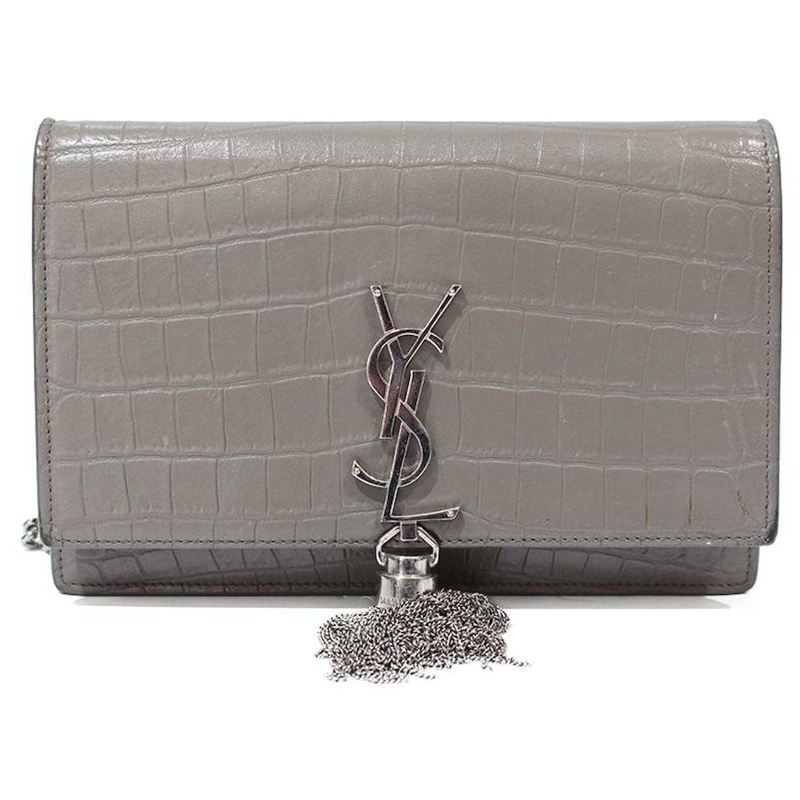 Saint Laurent Handbags Grey Leather ref.557081 Joli Closet