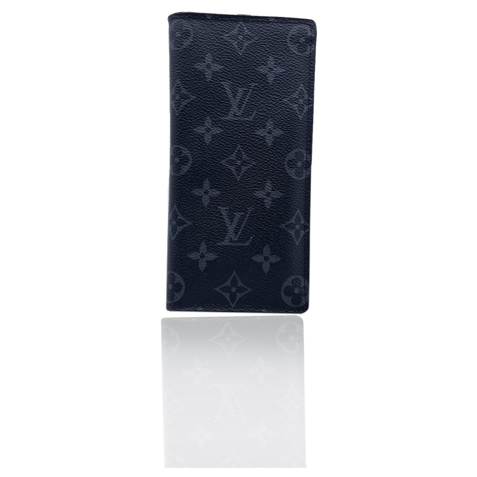 Louis Vuitton Eclipse Monogram Canvas Long Brazza Continental Wallet Black  Cloth ref.557248 - Joli Closet