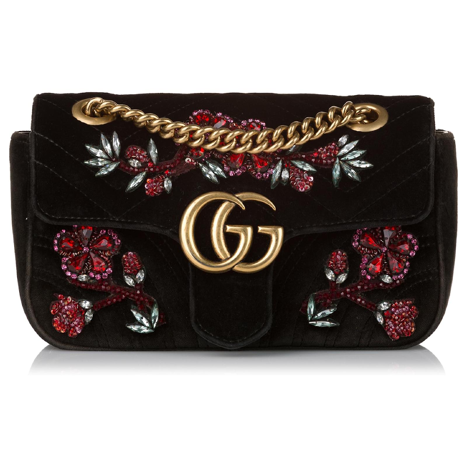 GUCCI Marmont bag velvet red mini