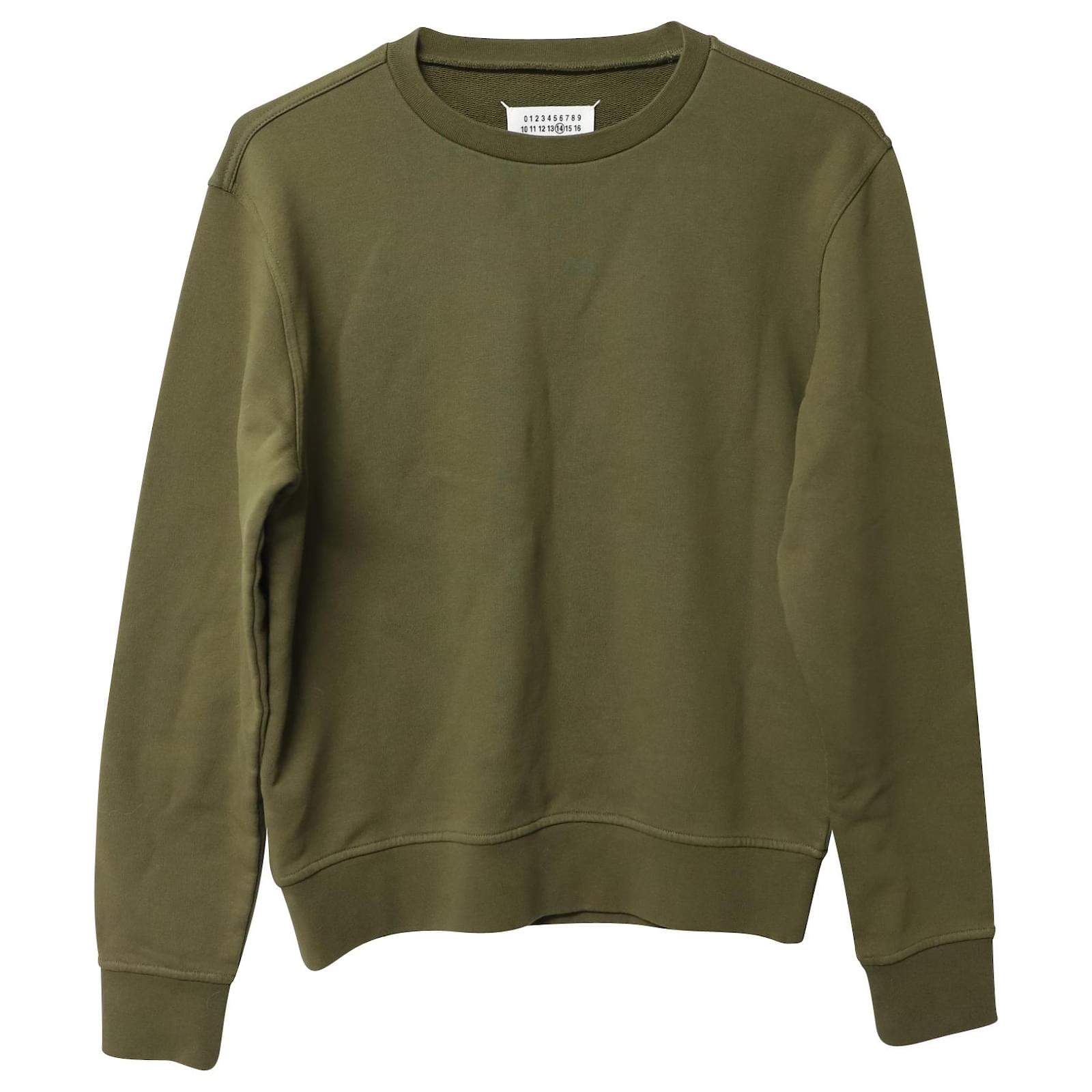 Maison Margiela Decortique Elbow Patch Sweatshirt in Green Cotton