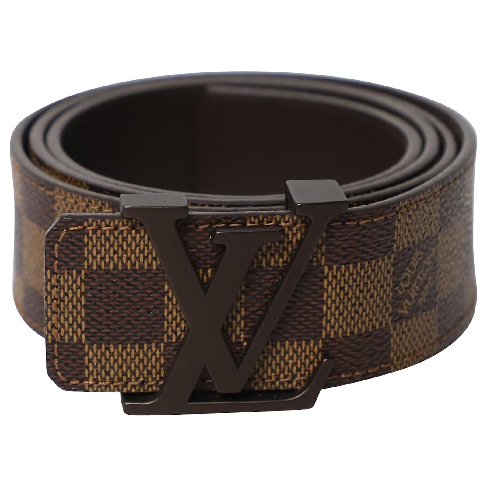Louis Vuitton damier ebene 40mm LV Initiales Belt in Brown Leather