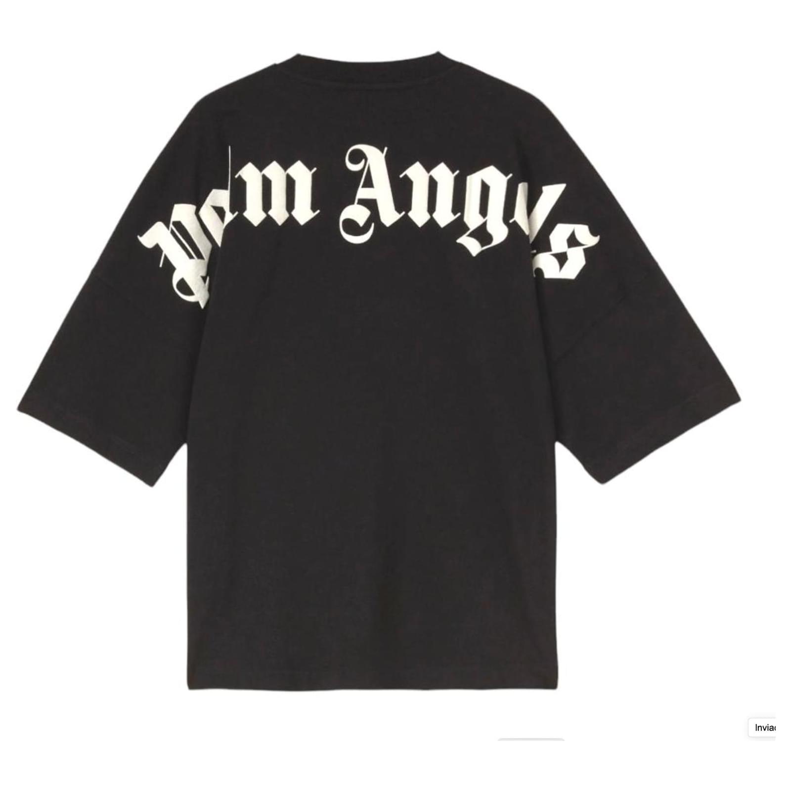 Palm Angels Classic Logo Black Cotton T-Shirt