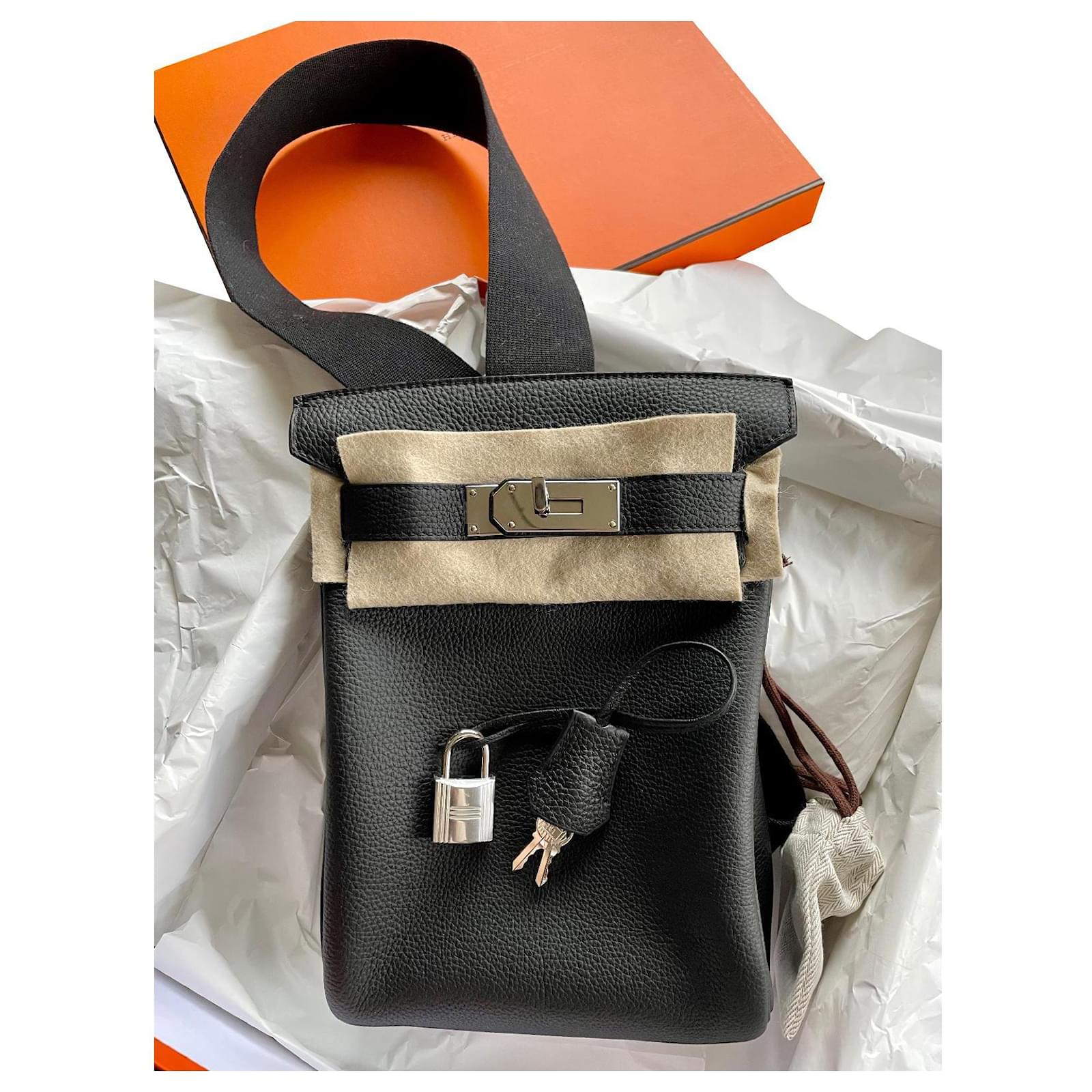 Sac à dépêches Hermès Backpack HAC Black Lambskin ref.558328 - Joli Closet