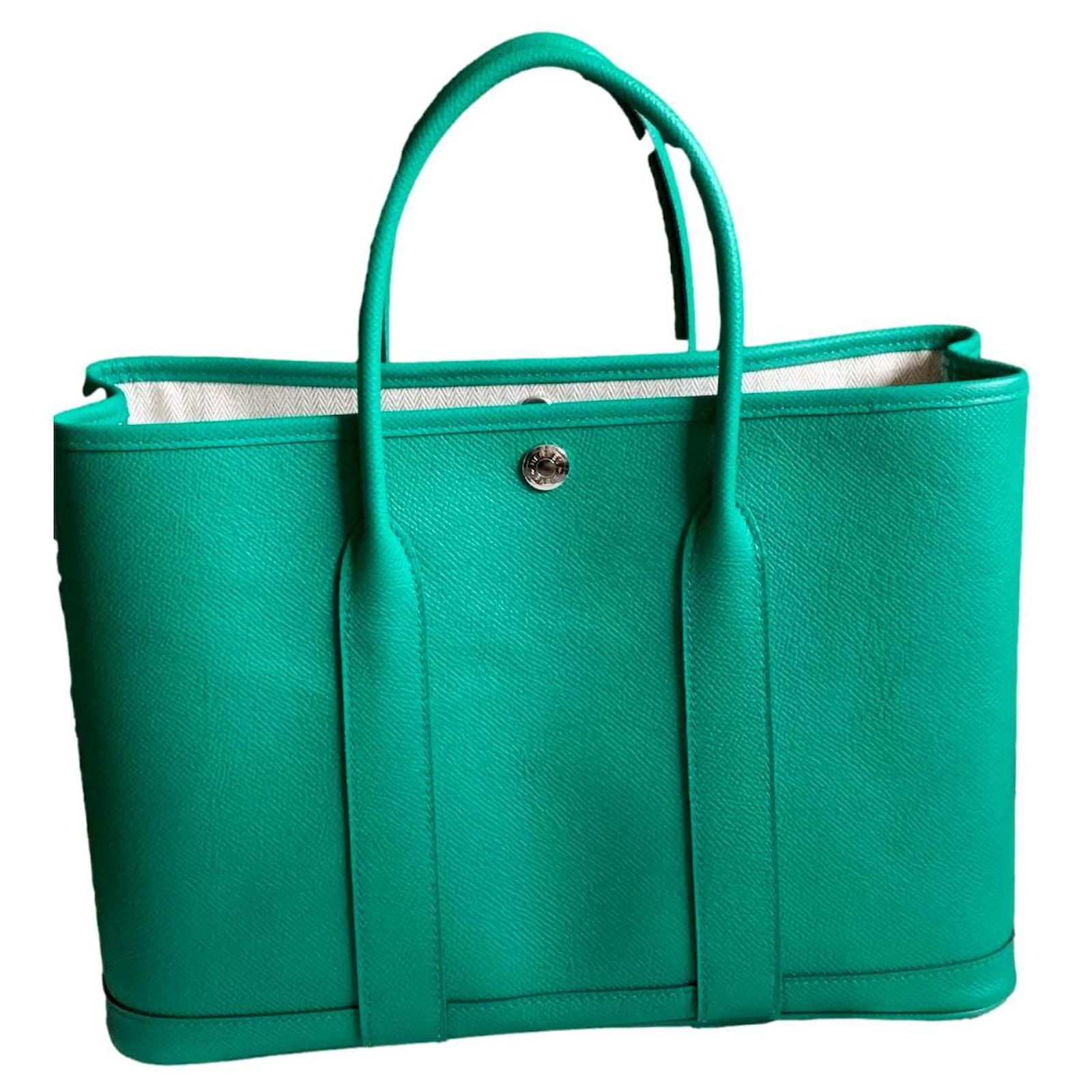 Hermès Garden Party 30 Green Leather ref.558955 - Joli Closet