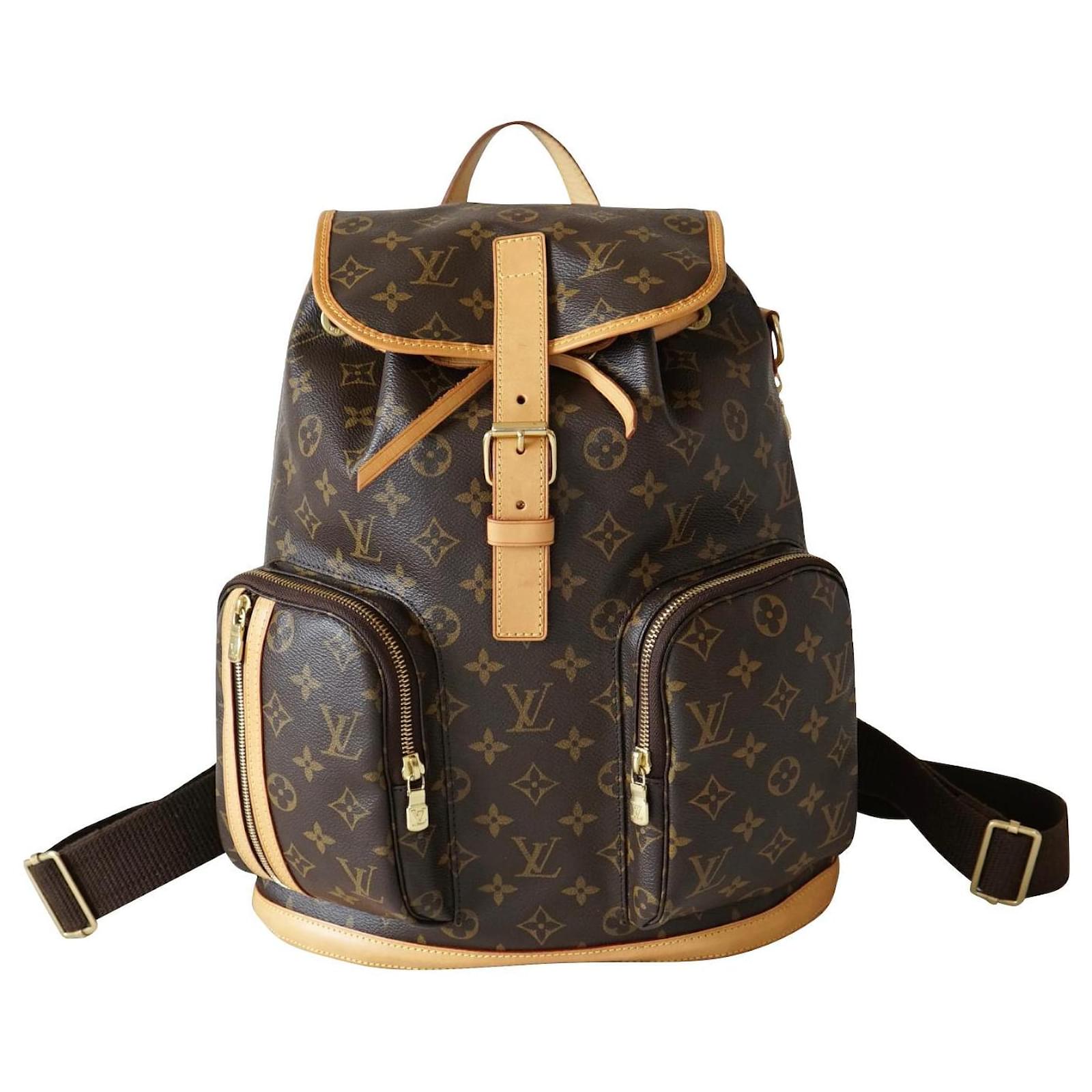 Louis Vuitton BOSPHORE BACKPACK Brown Beige Leather ref.559069