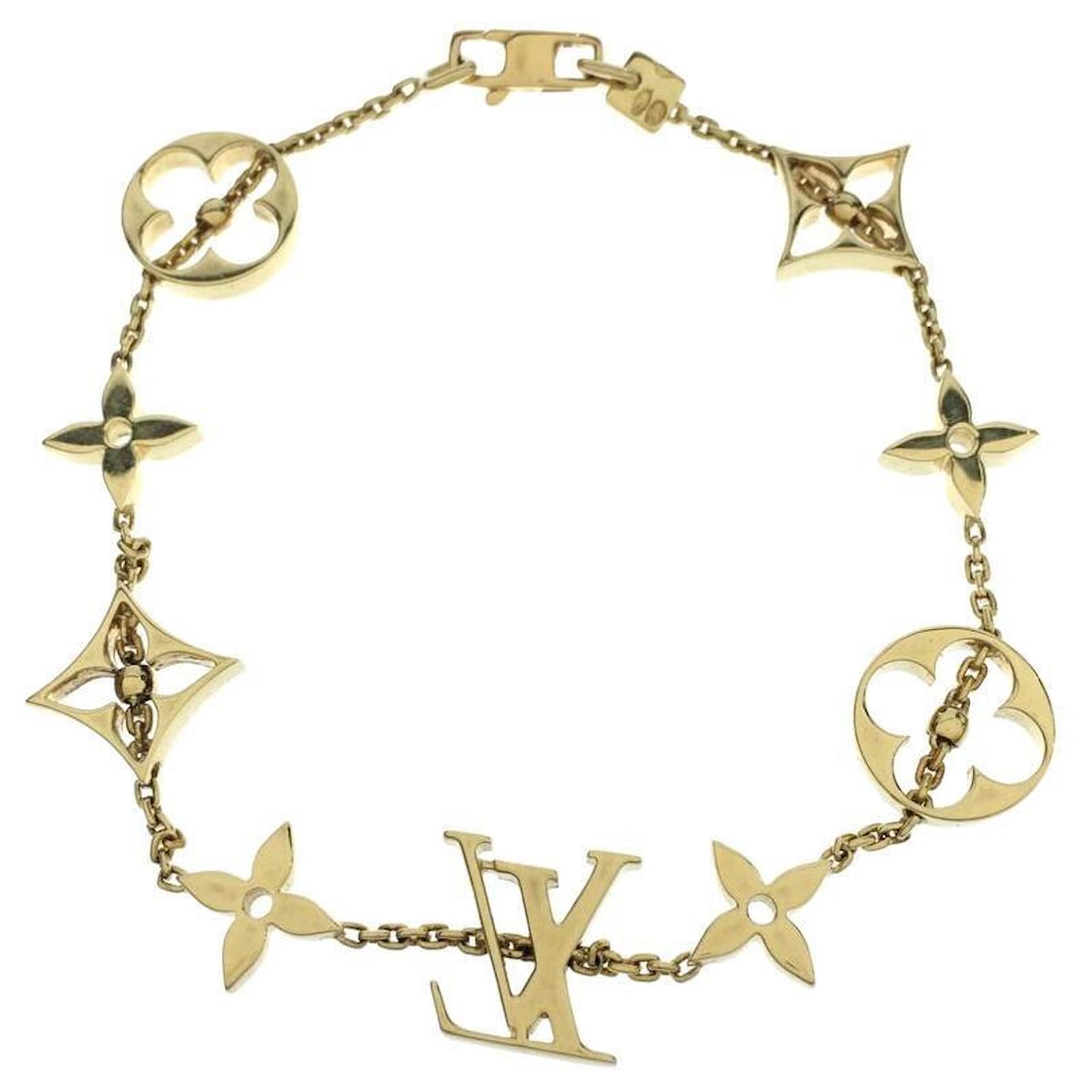 Louis Vuitton Goldtone Monogram Sweet Charm Heart Bracelet - Yoogi's Closet