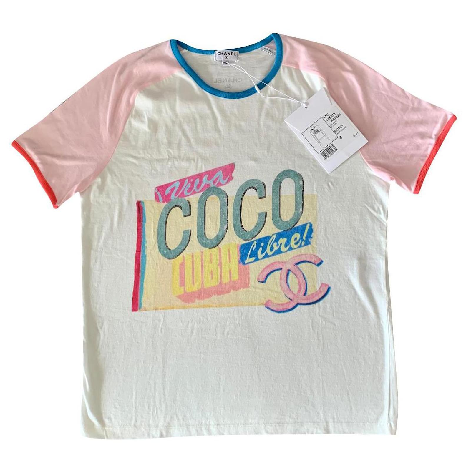 cooperar evitar orificio de soplado Nueva camiseta Chanel Coco Cuba Rosa Algodón ref.559420 - Joli Closet
