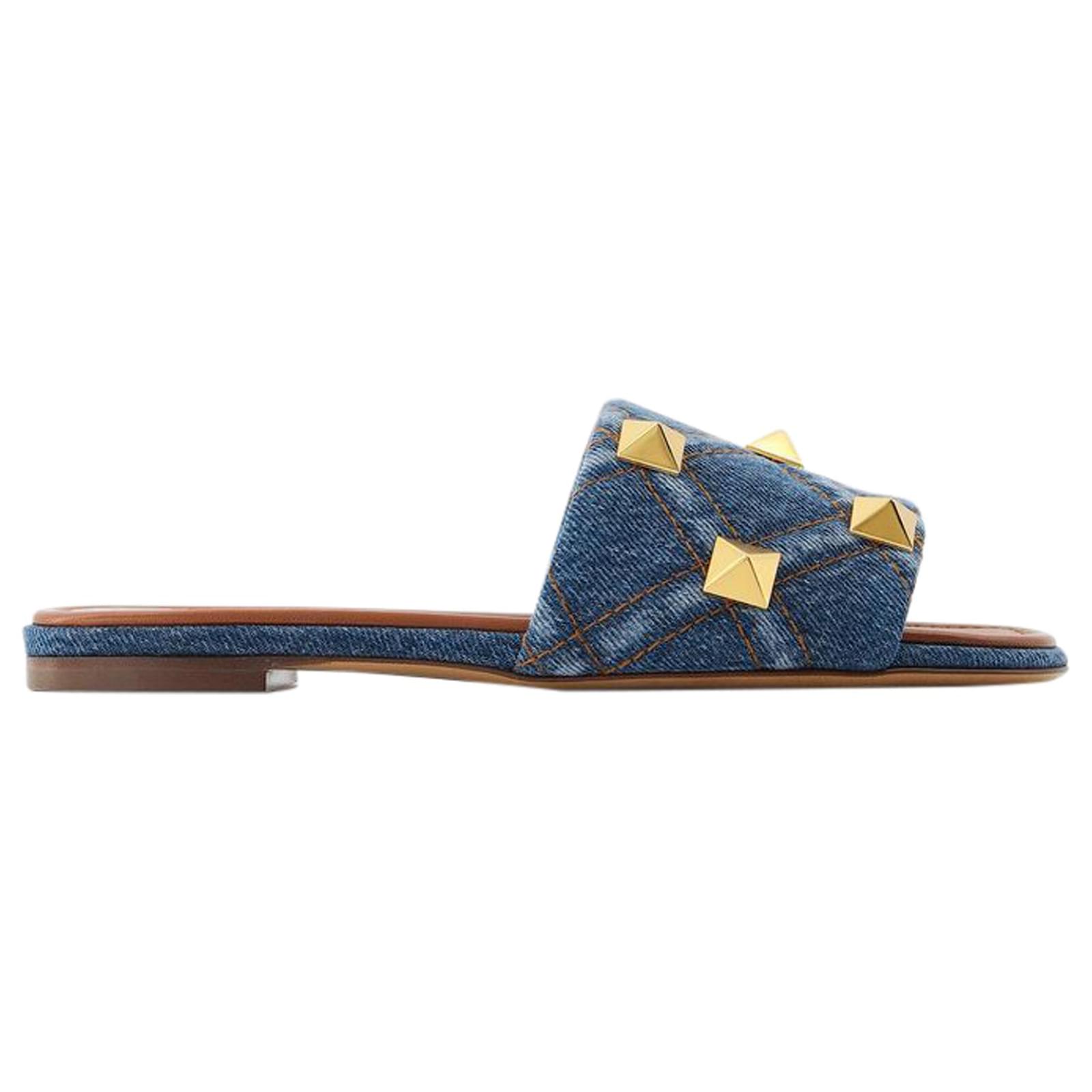 valentino slides blue