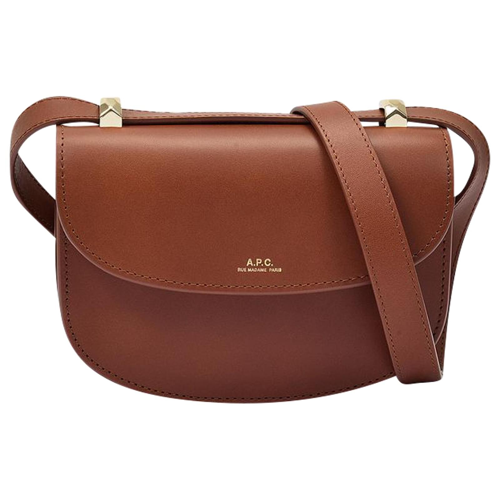Apc Mini Geneve On Strap Bags in Brown Smooth Leather Pony-style