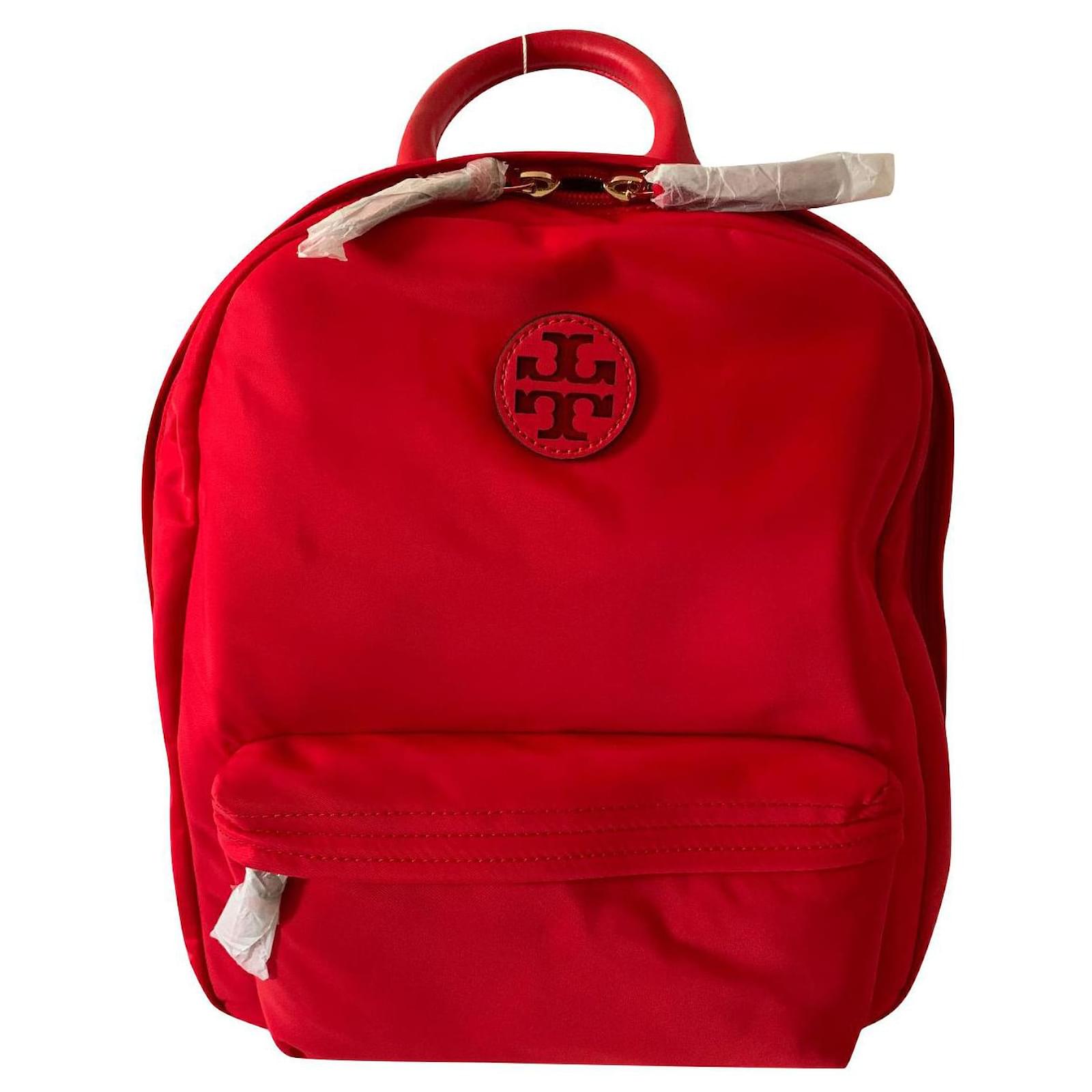 Tory Burch Red nylon Ella backpack  - Joli Closet