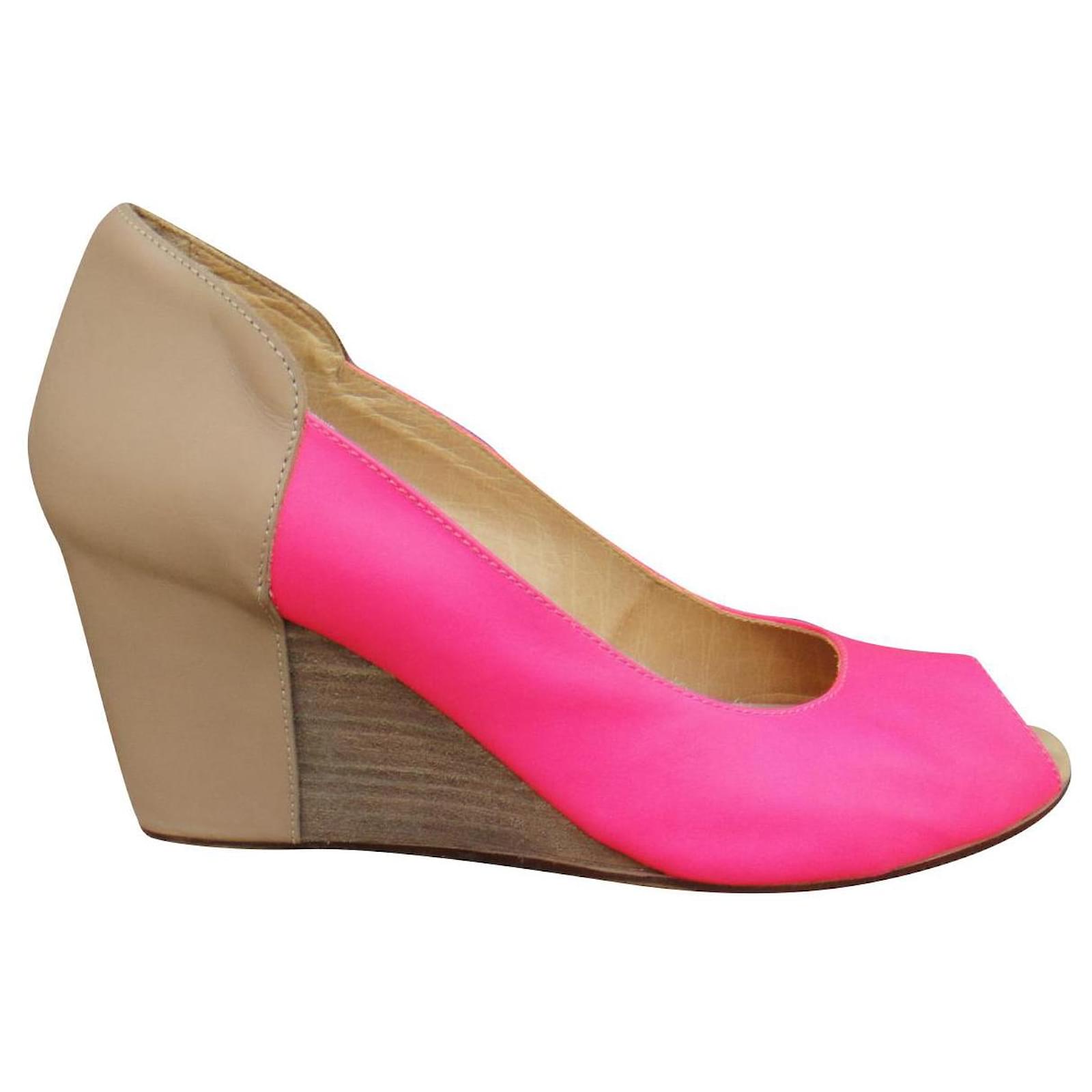 Mm6 MM pumps6 Maison Martin Margiela p 41 Pink Beige Leather ref